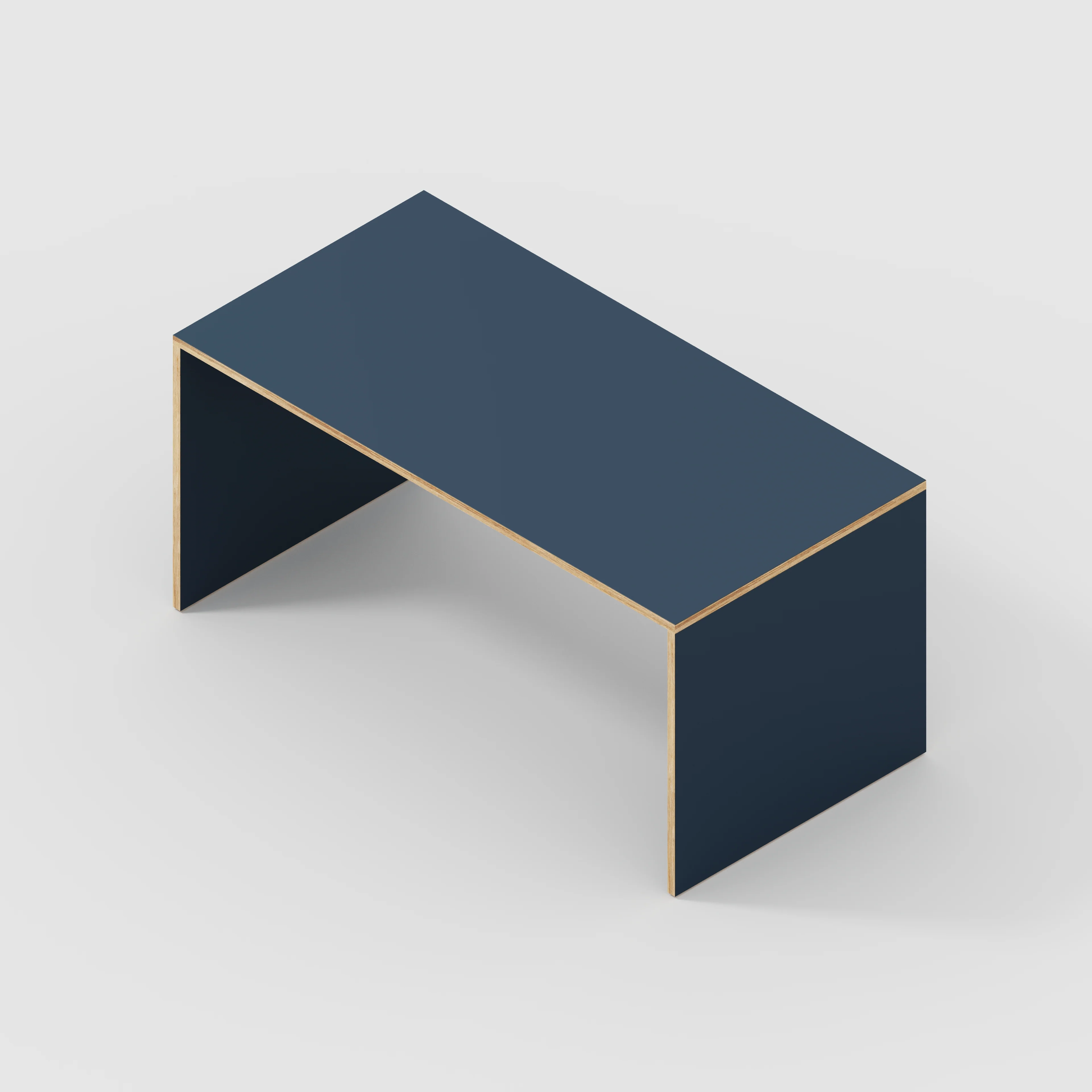 Plywood Table with Solid Sides - Formica Night Sea Blue - 1600(w) x 800(d) x 750(h) - Image 5