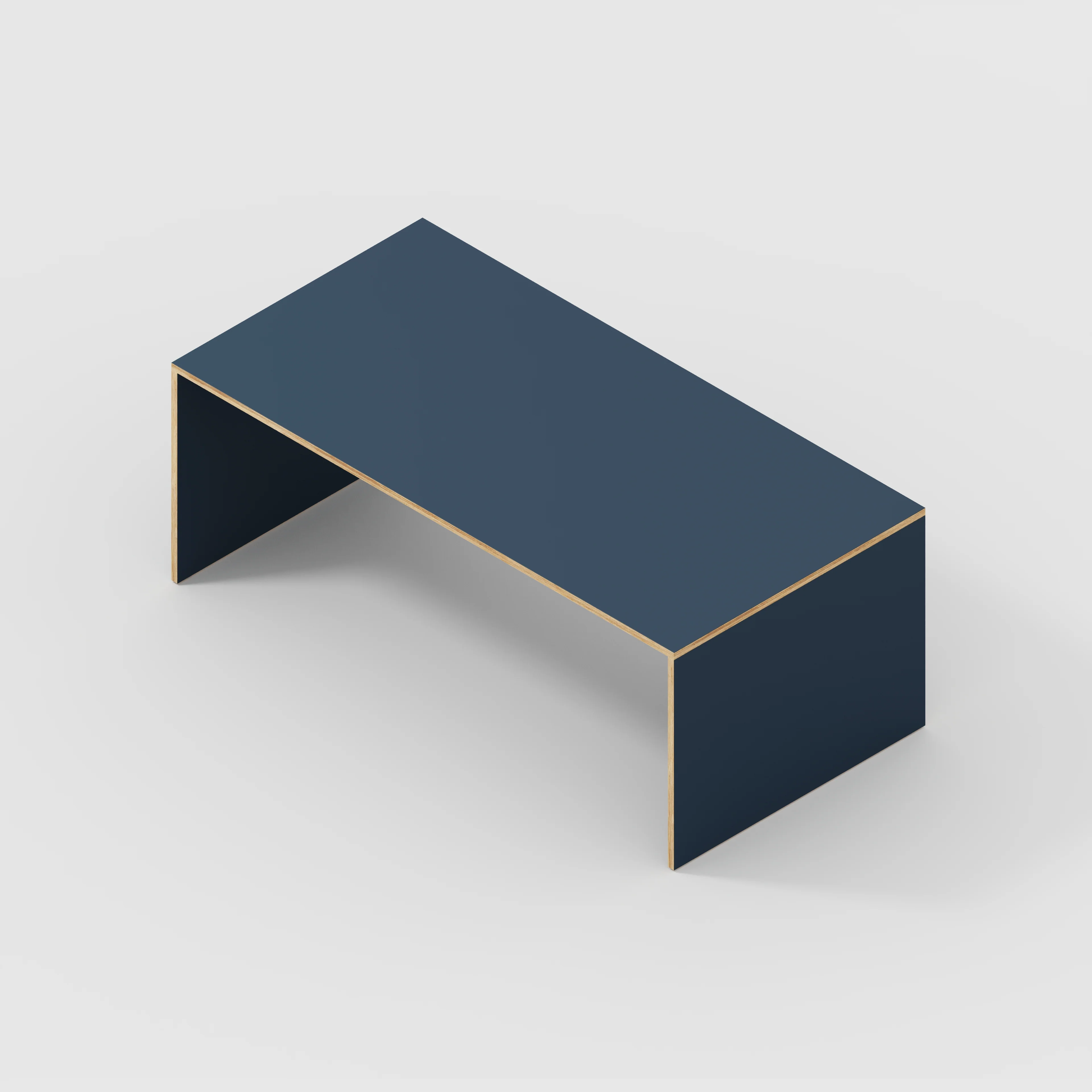 Plywood Table with Solid Sides - Formica Night Sea Blue - 2000(w) x 1000(d) x 750(h) - Image 5