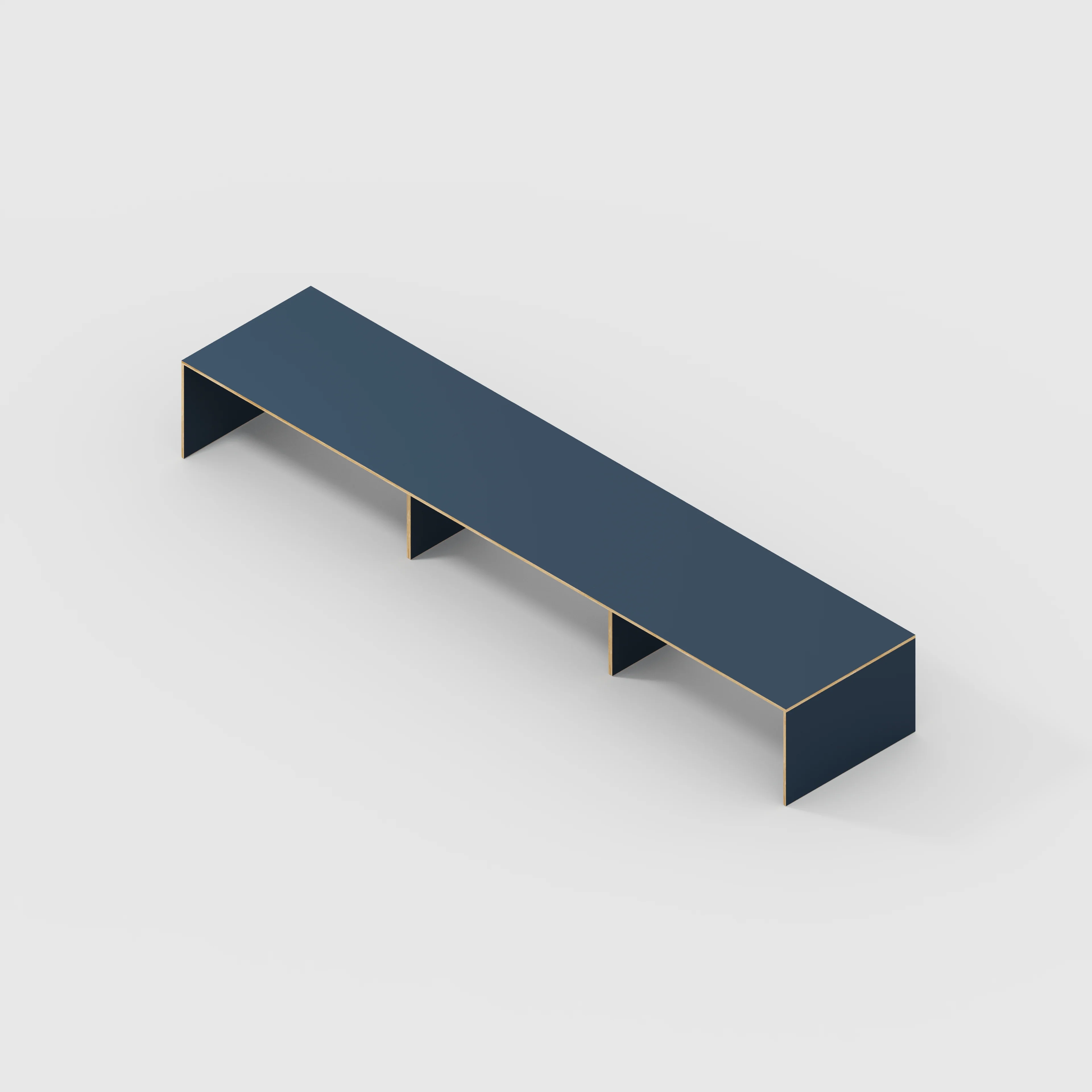 Plywood Table with Solid Sides - Formica Night Sea Blue - 5600(w) x 1000(d) x 750(h) - Image 5