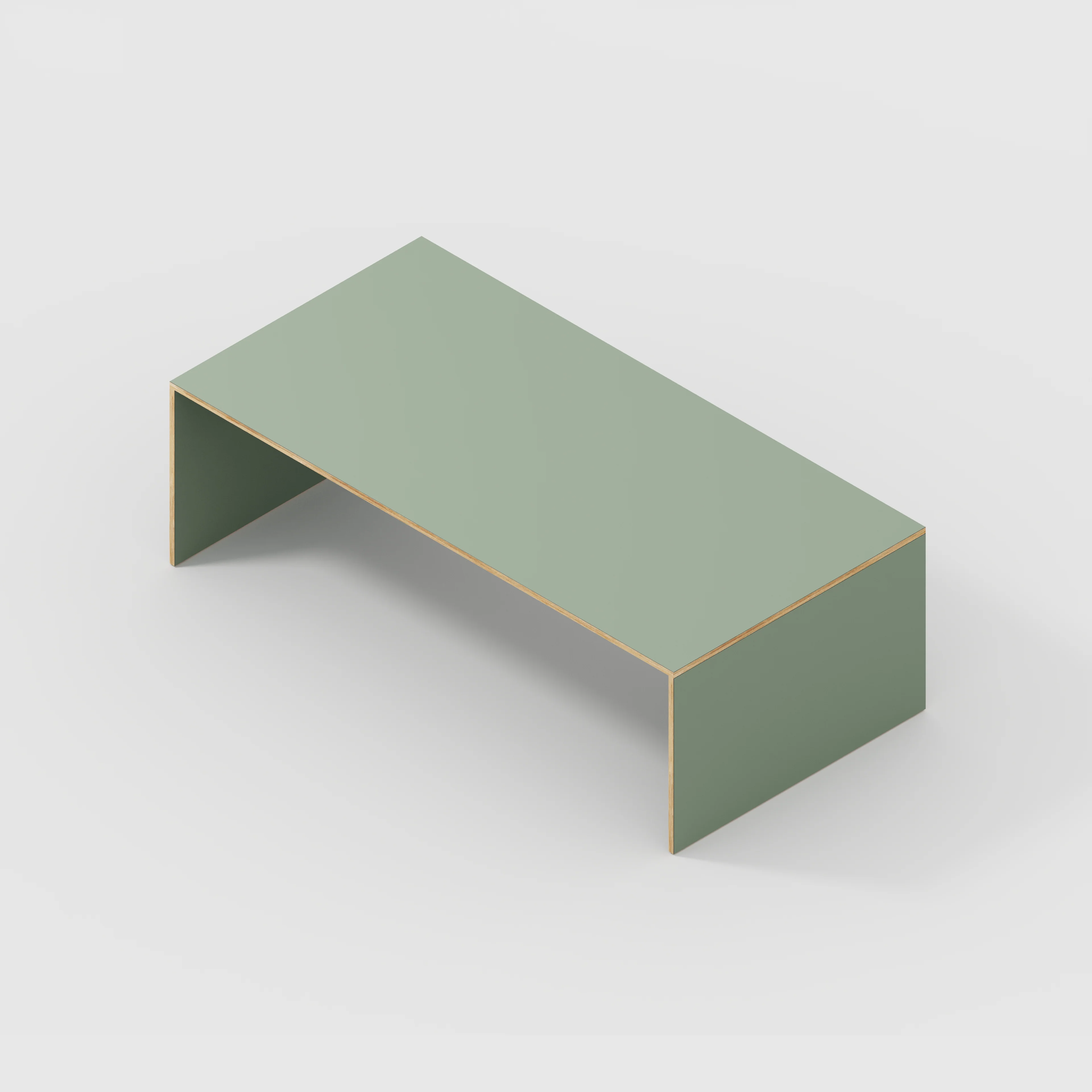 Plywood Table with Solid Sides - Formica Green Slate - 2400(w) x 1200(d) x 750(h) - Image 5