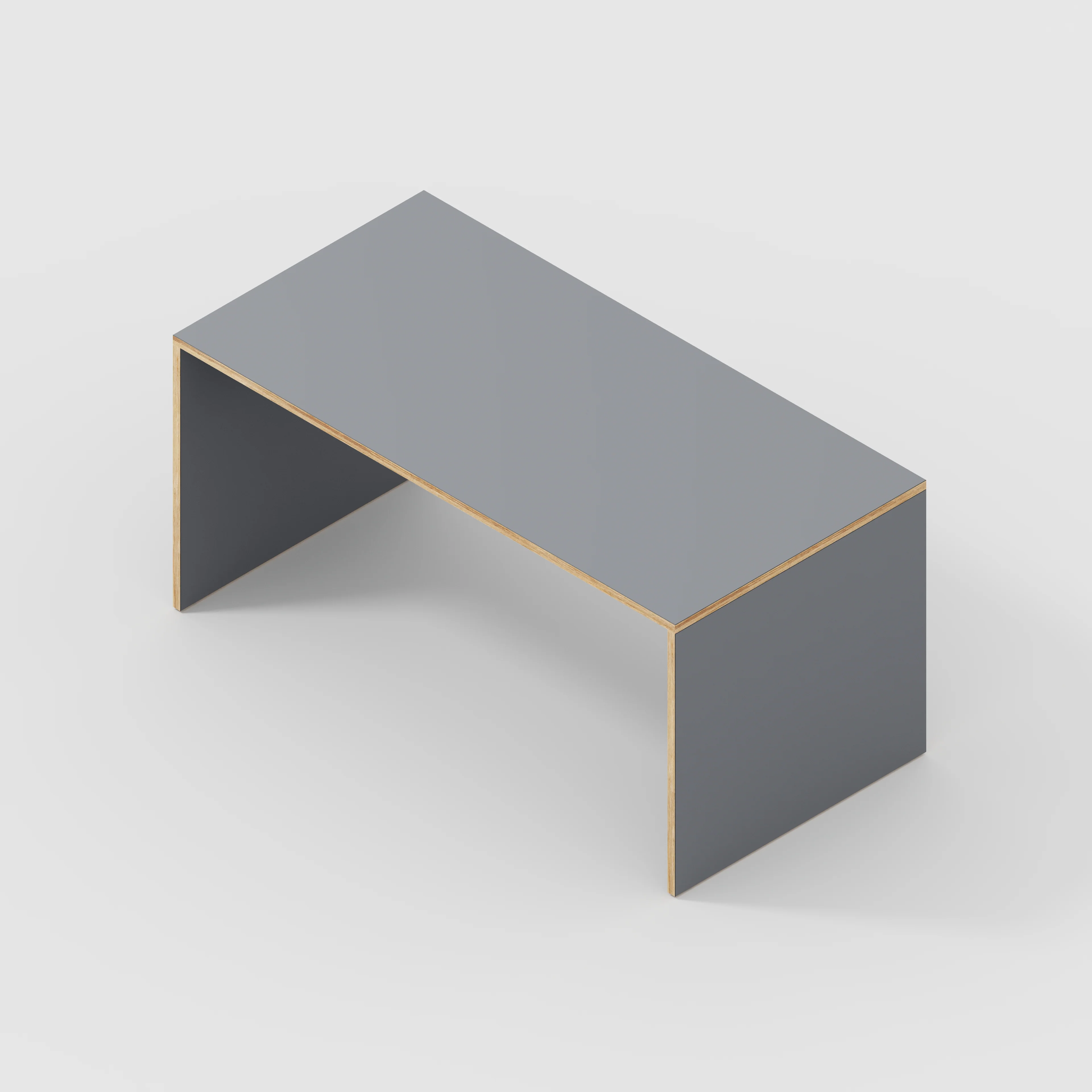 Plywood Table with Solid Sides - Formica Tornado Grey - 1600(w) x 800(d) x 750(h) - Image 5