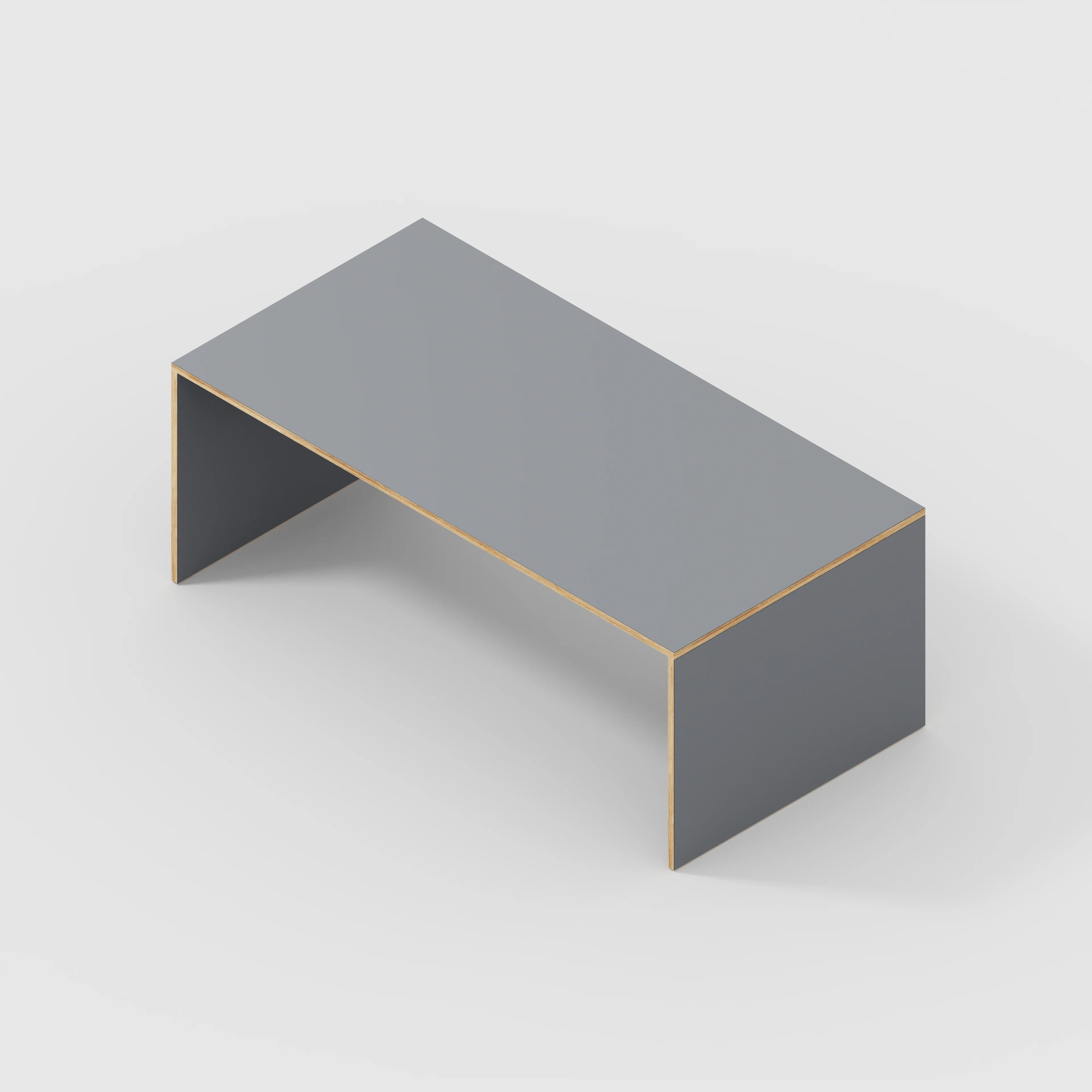 Plywood Table with Solid Sides - Formica Tornado Grey - 2000(w) x 1000(d) x 750(h) - Image 5