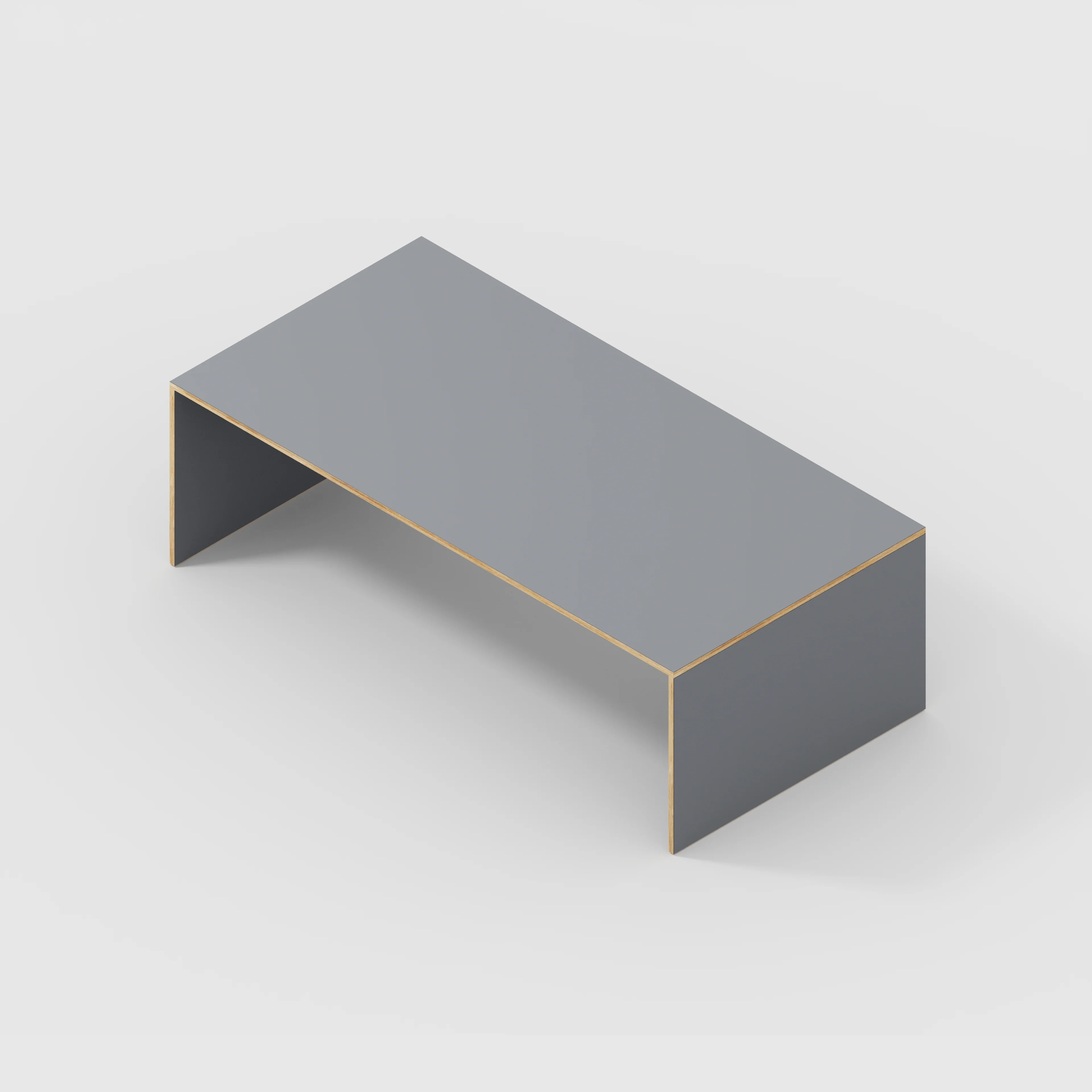 Plywood Table with Solid Sides - Formica Tornado Grey - 2400(w) x 1200(d) x 750(h) - Image 5