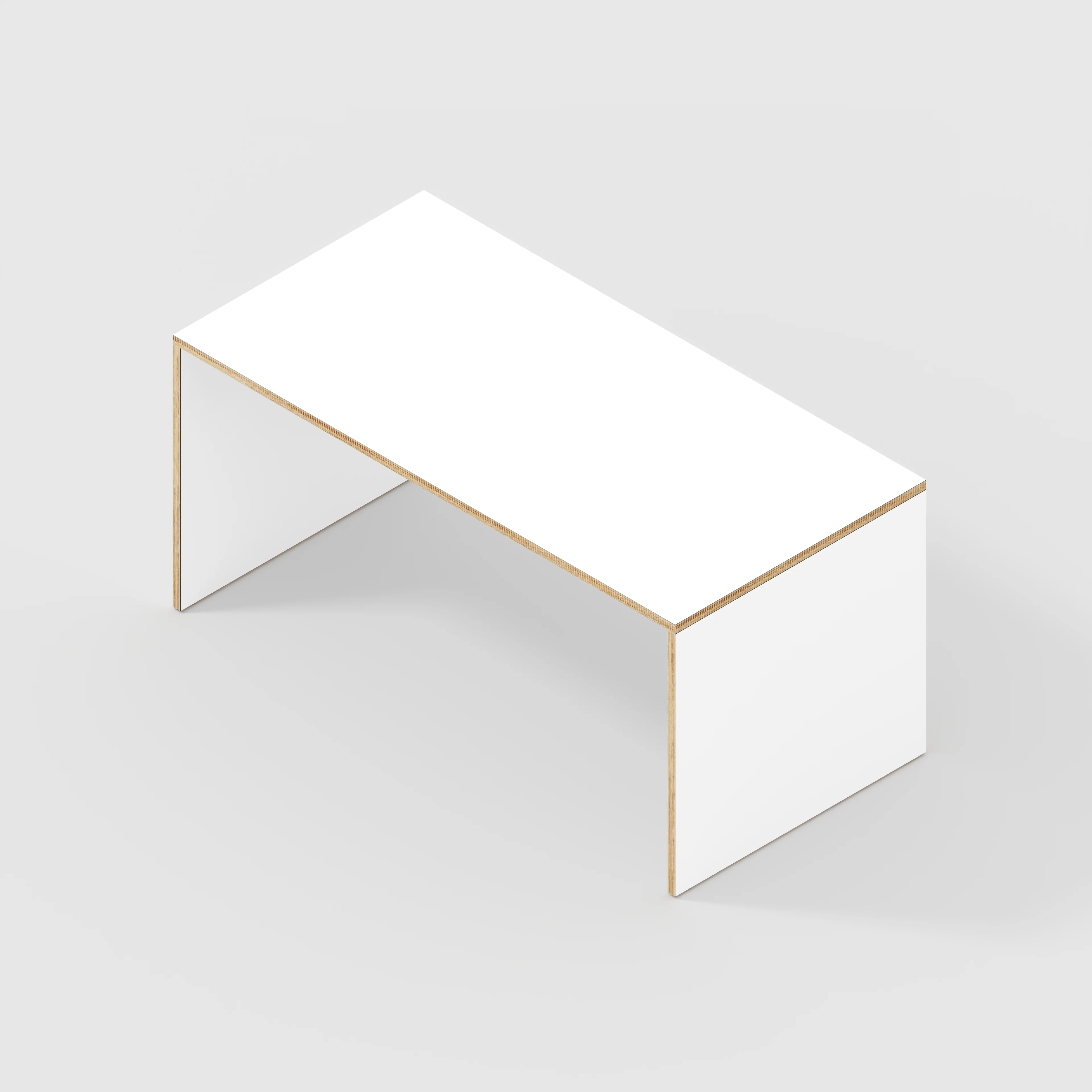 Plywood Table with Solid Sides - Formica White - 1600(w) x 800(d) x 750(h) - Image 5