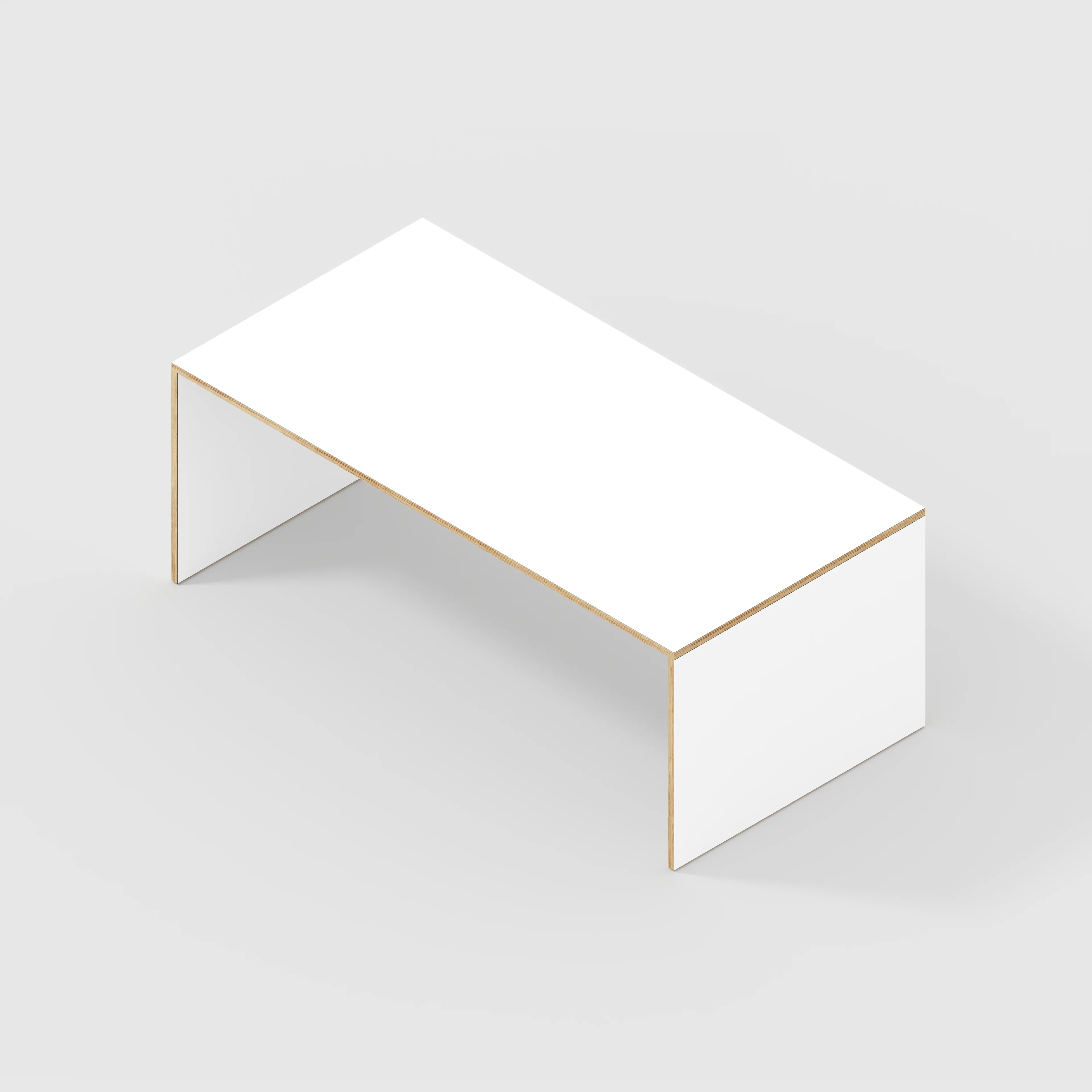 Plywood Table with Solid Sides - Formica White - 2000(w) x 1000(d) x 750(h) - Image 5