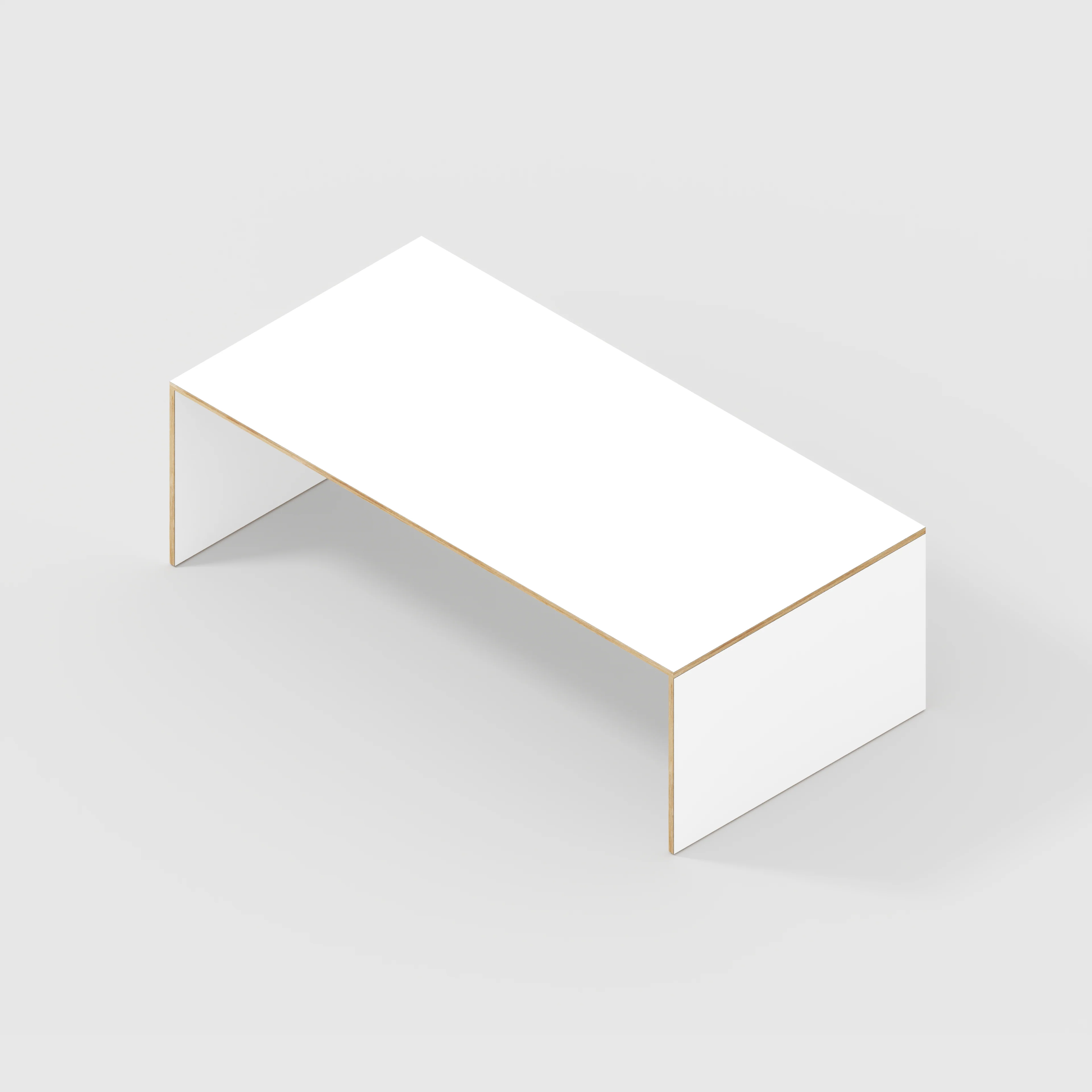 Plywood Table with Solid Sides - Formica White - 2400(w) x 1200(d) x 750(h) - Image 5