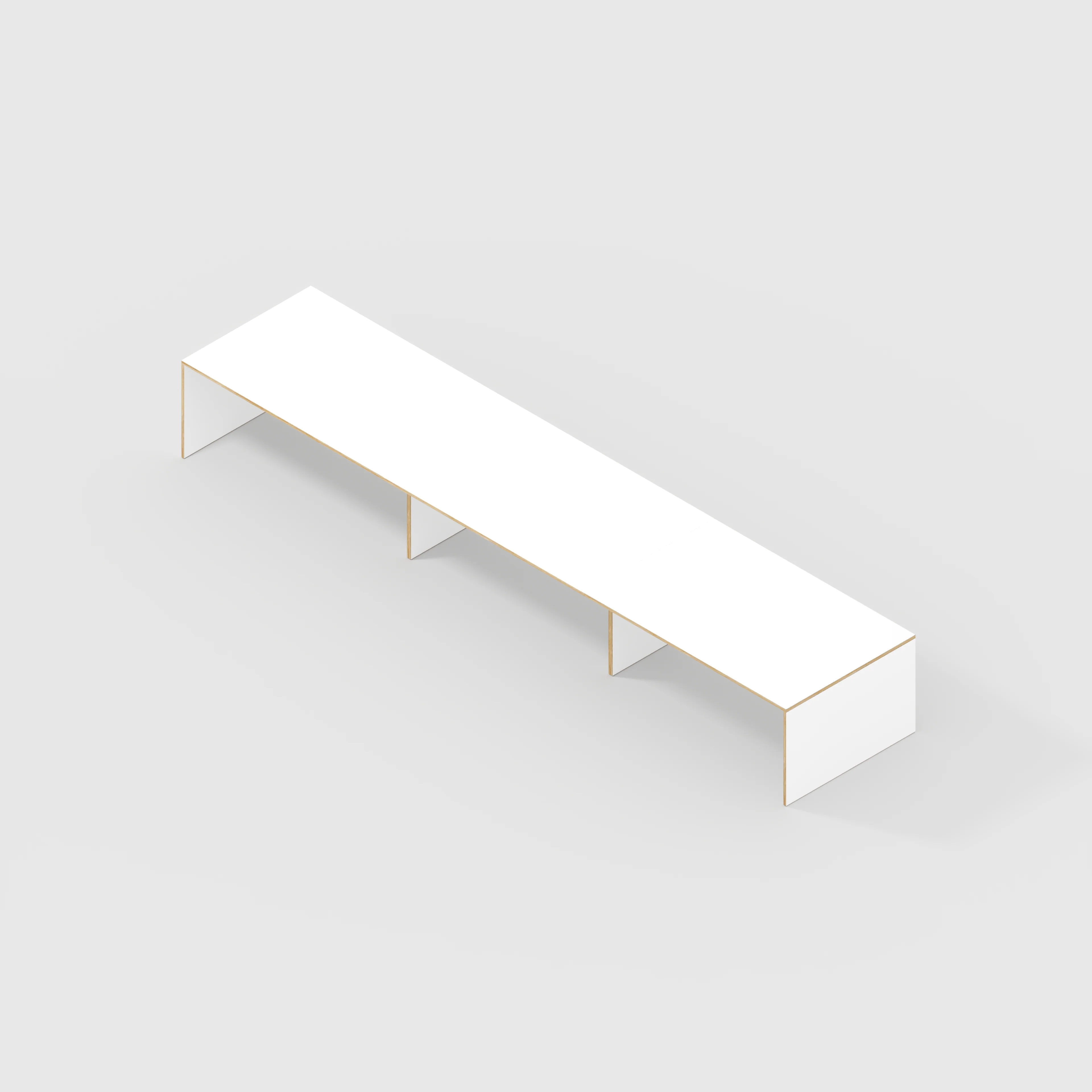 Plywood Table with Solid Sides - Formica White - 5600(w) x 1000(d) x 750(h) - Image 5