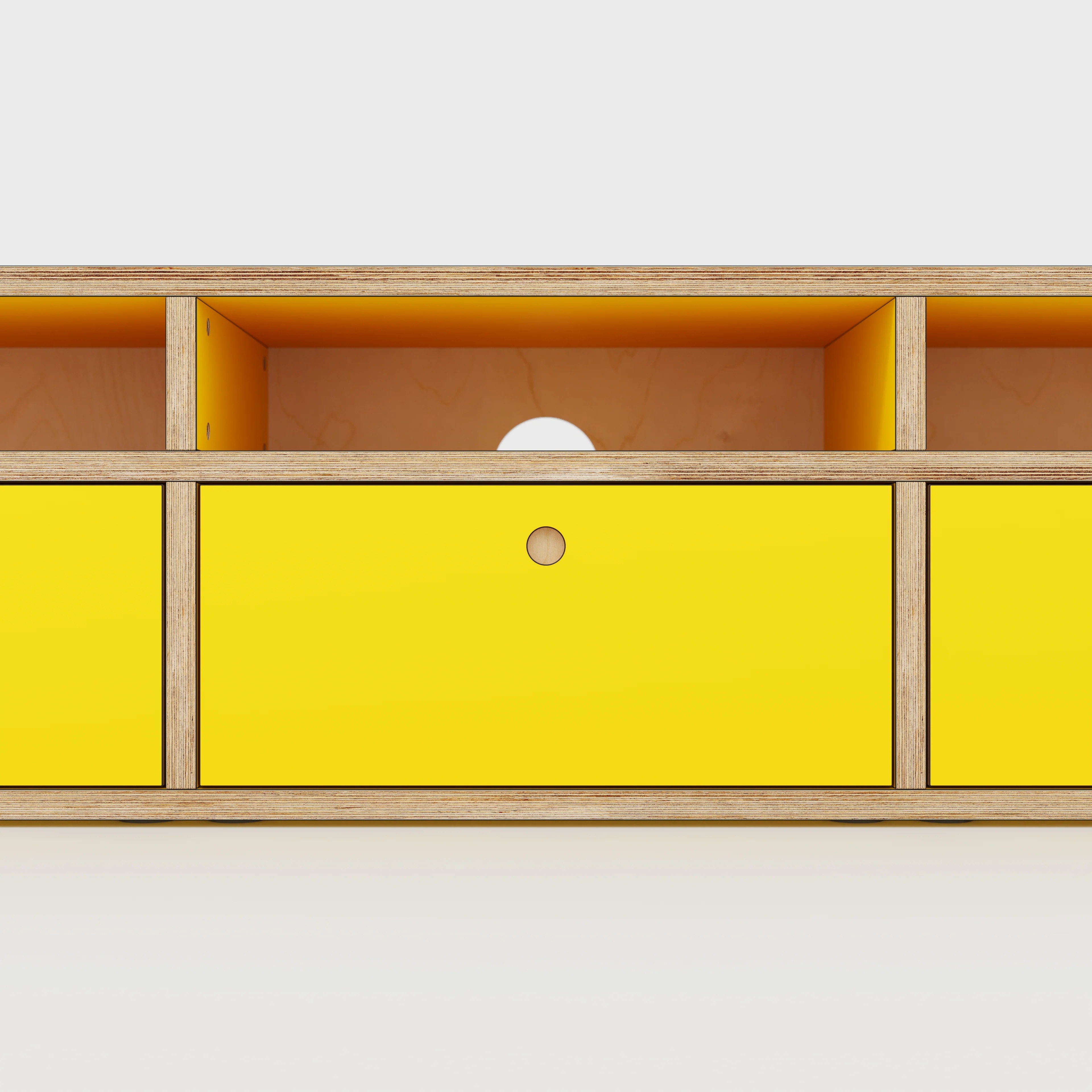 Plywood TV Entertainment Unit - Type 2 - Formica Chrome Yellow - 1800(w) x 400(d) x 450(h) - Image 4
