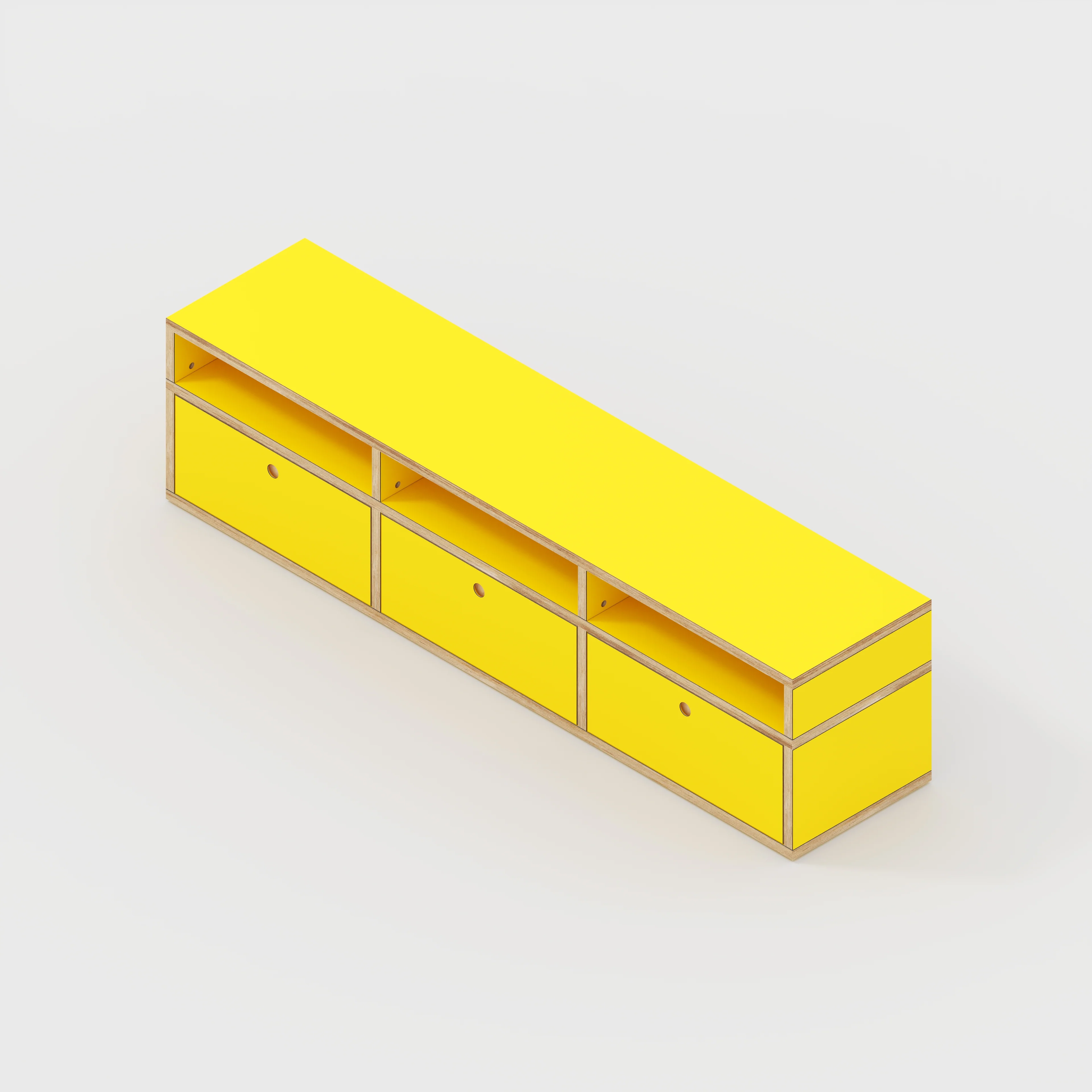 Plywood TV Entertainment Unit - Type 2 - Formica Chrome Yellow - 1800(w) x 400(d) x 450(h) - Image 5