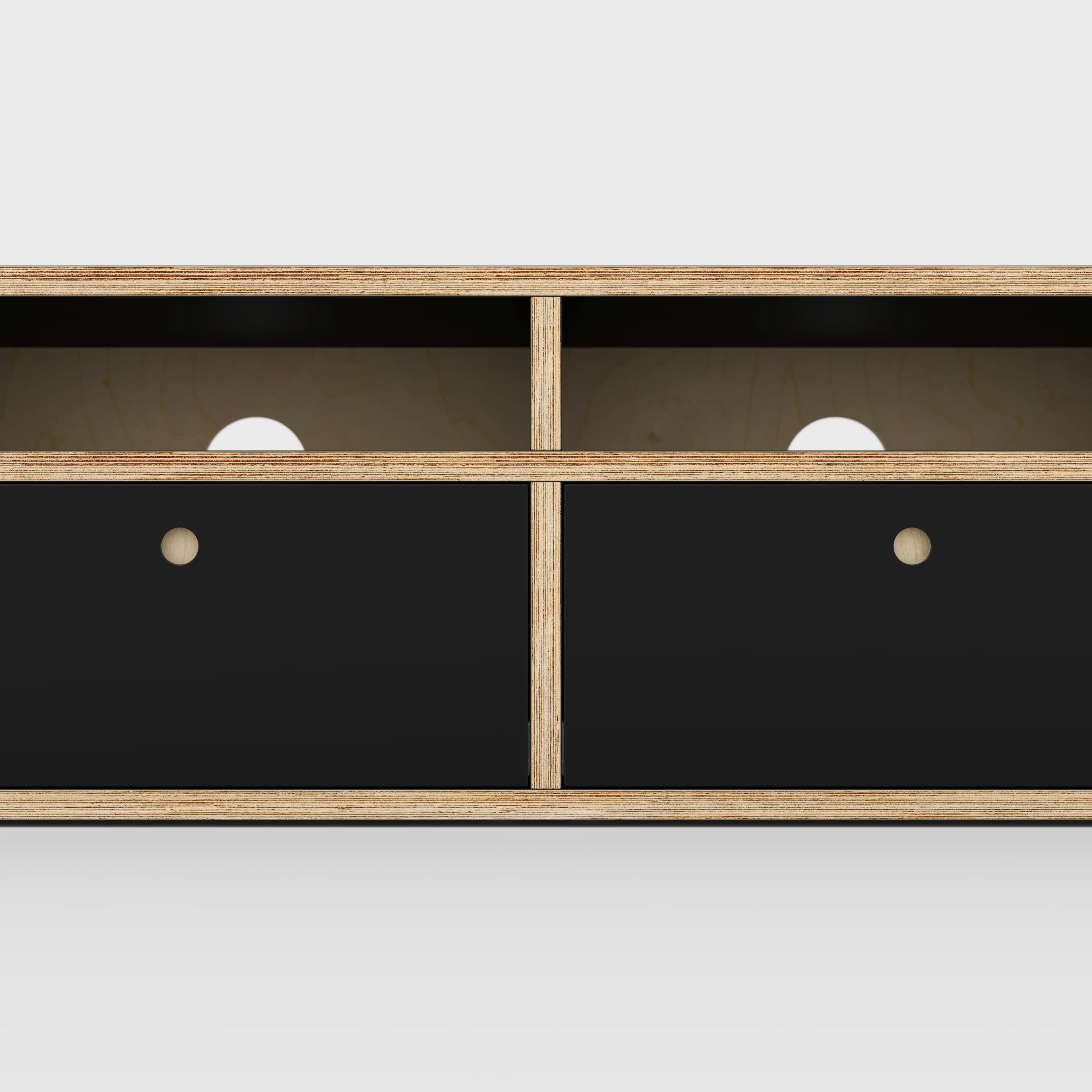 Plywood TV Entertainment Unit - Type 2 - Formica Diamond Black - 1200(w) x 400(d) x 450(h) - Image 4