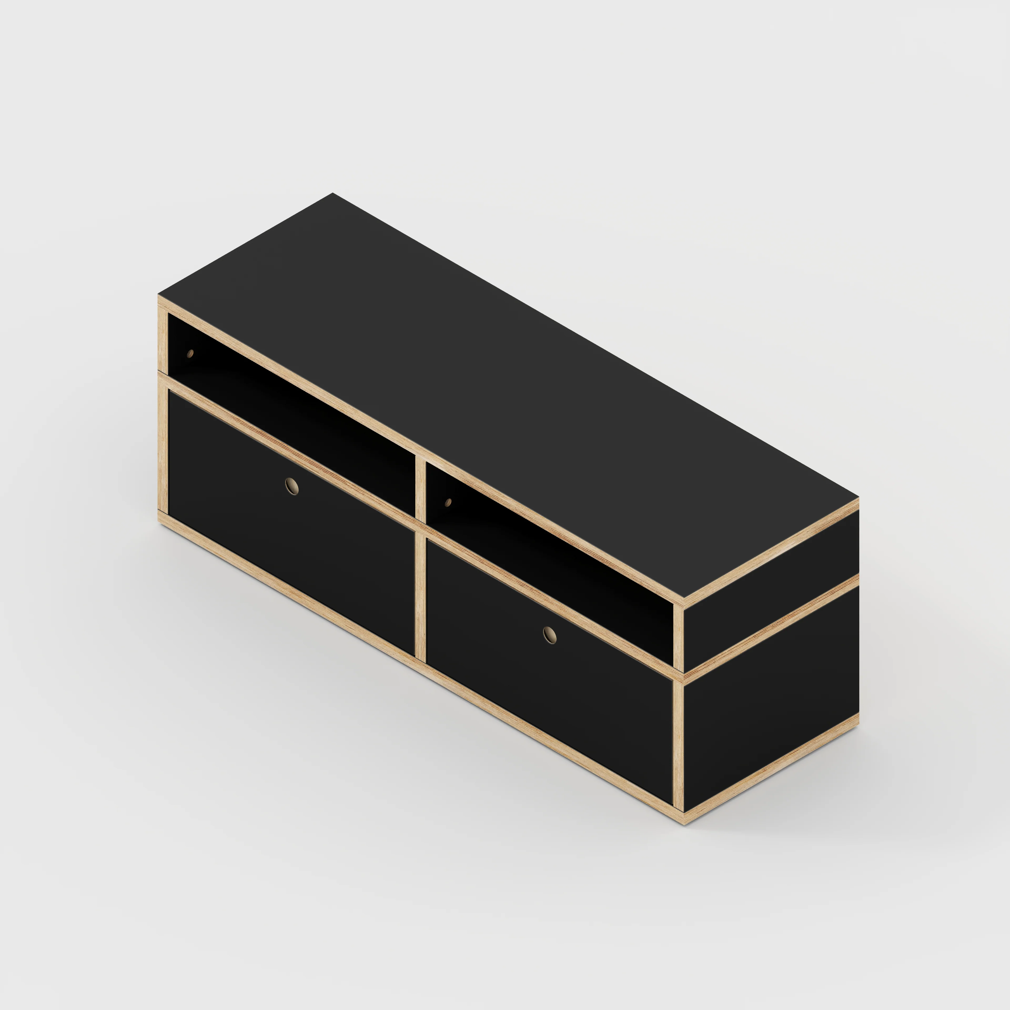 Plywood TV Entertainment Unit - Type 2 - Formica Diamond Black - 1200(w) x 400(d) x 450(h) - Image 5
