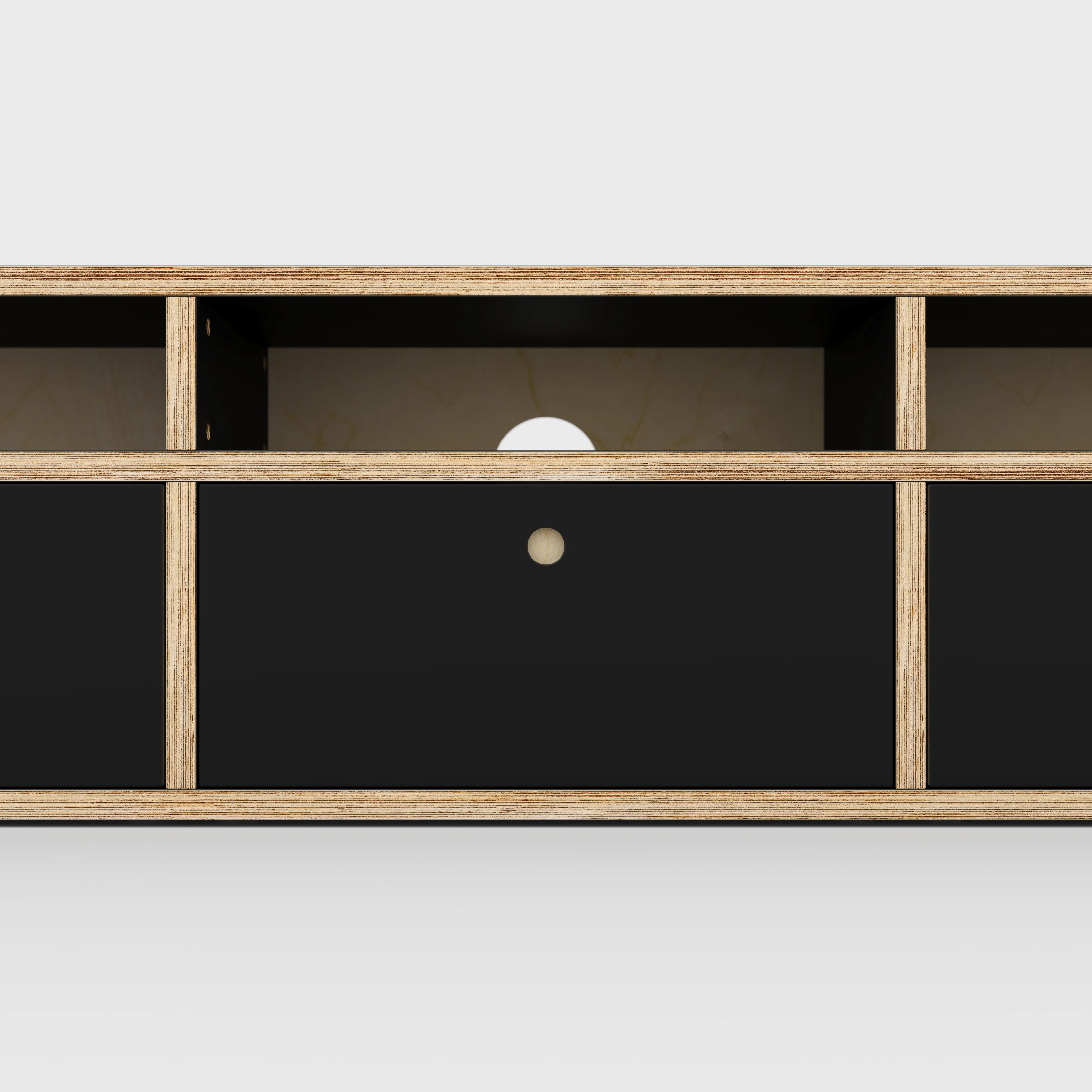 Plywood TV Entertainment Unit - Type 2 - Formica Diamond Black - 1800(w) x 400(d) x 450(h) - Image 4