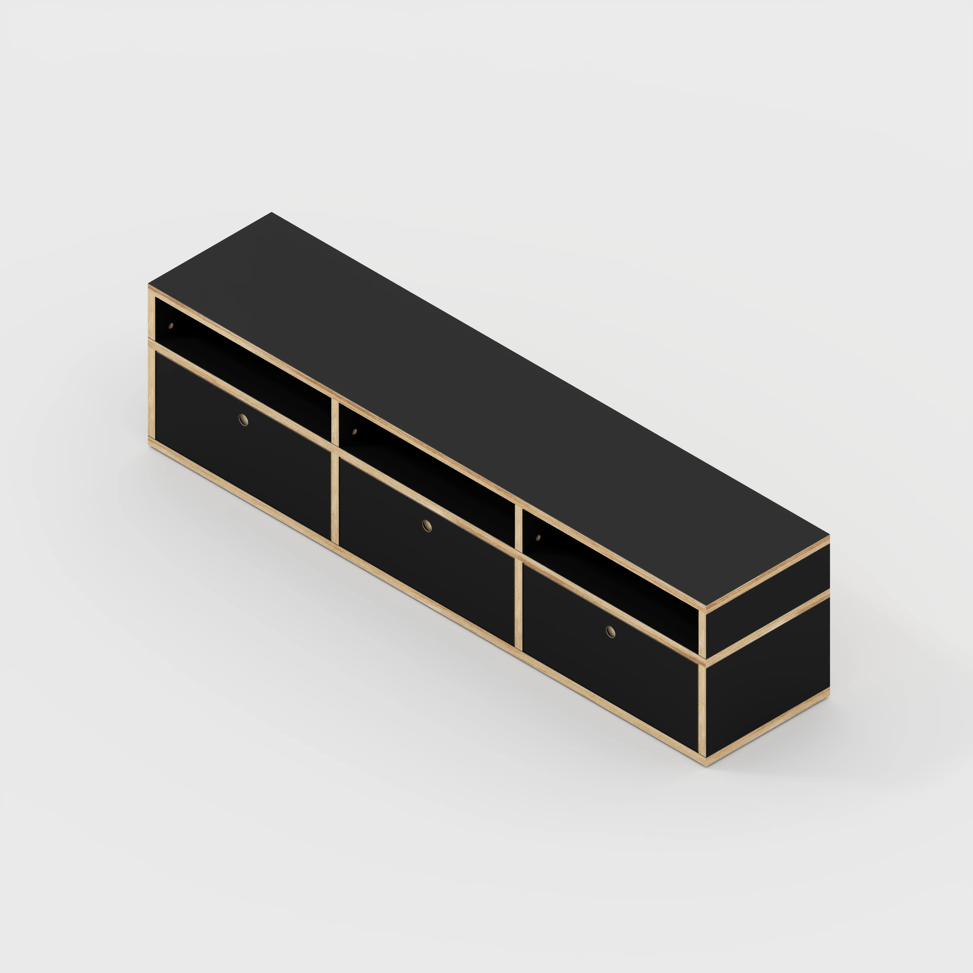 Plywood TV Entertainment Unit - Type 2 - Formica Diamond Black - 1800(w) x 400(d) x 450(h) - Image 5