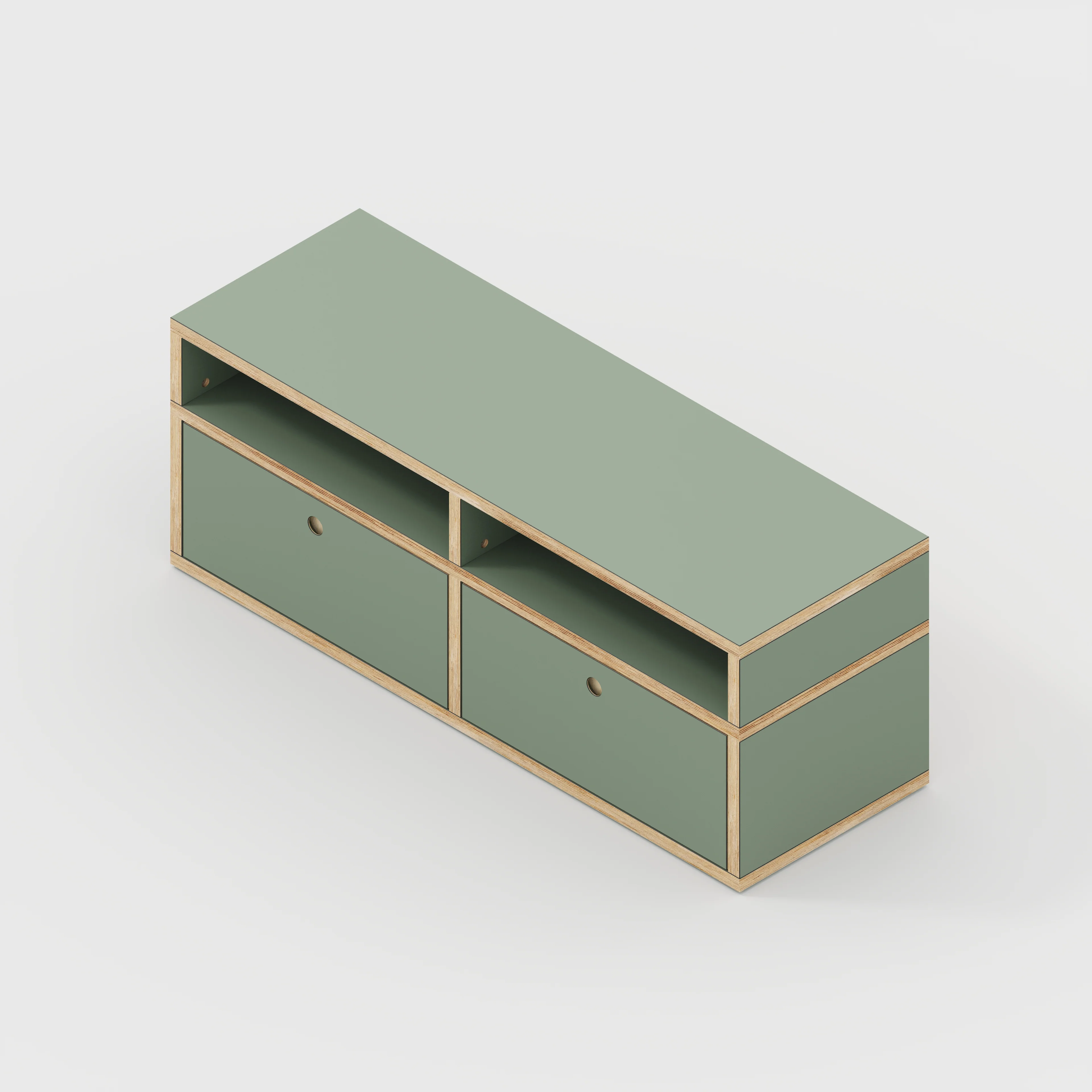 Plywood TV Entertainment Unit - Type 2 - Formica Green Slate - 1200(w) x 400(d) x 450(h) - Image 5