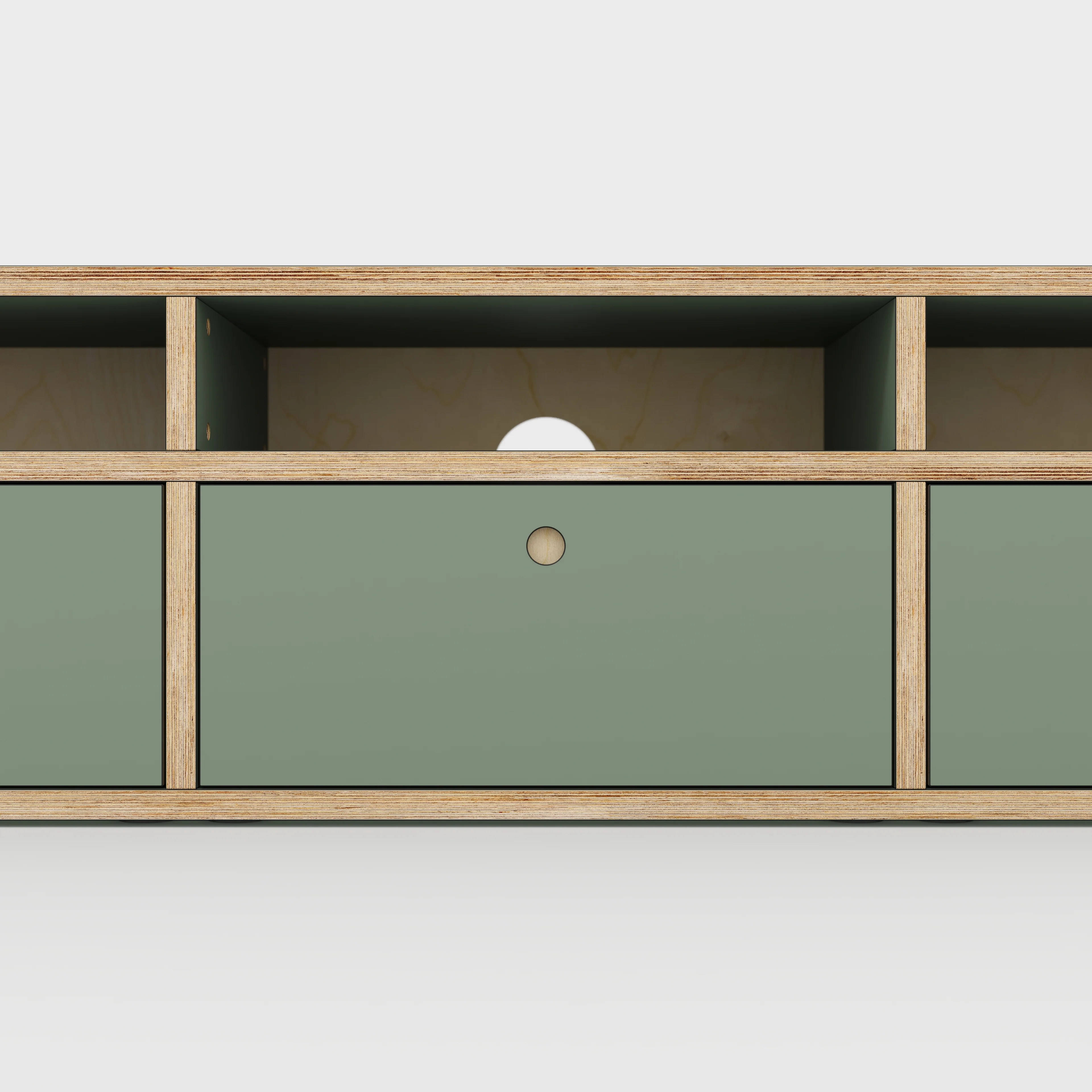 Plywood TV Entertainment Unit - Type 2 - Formica Green Slate - 1800(w) x 400(d) x 450(h) - Image 4