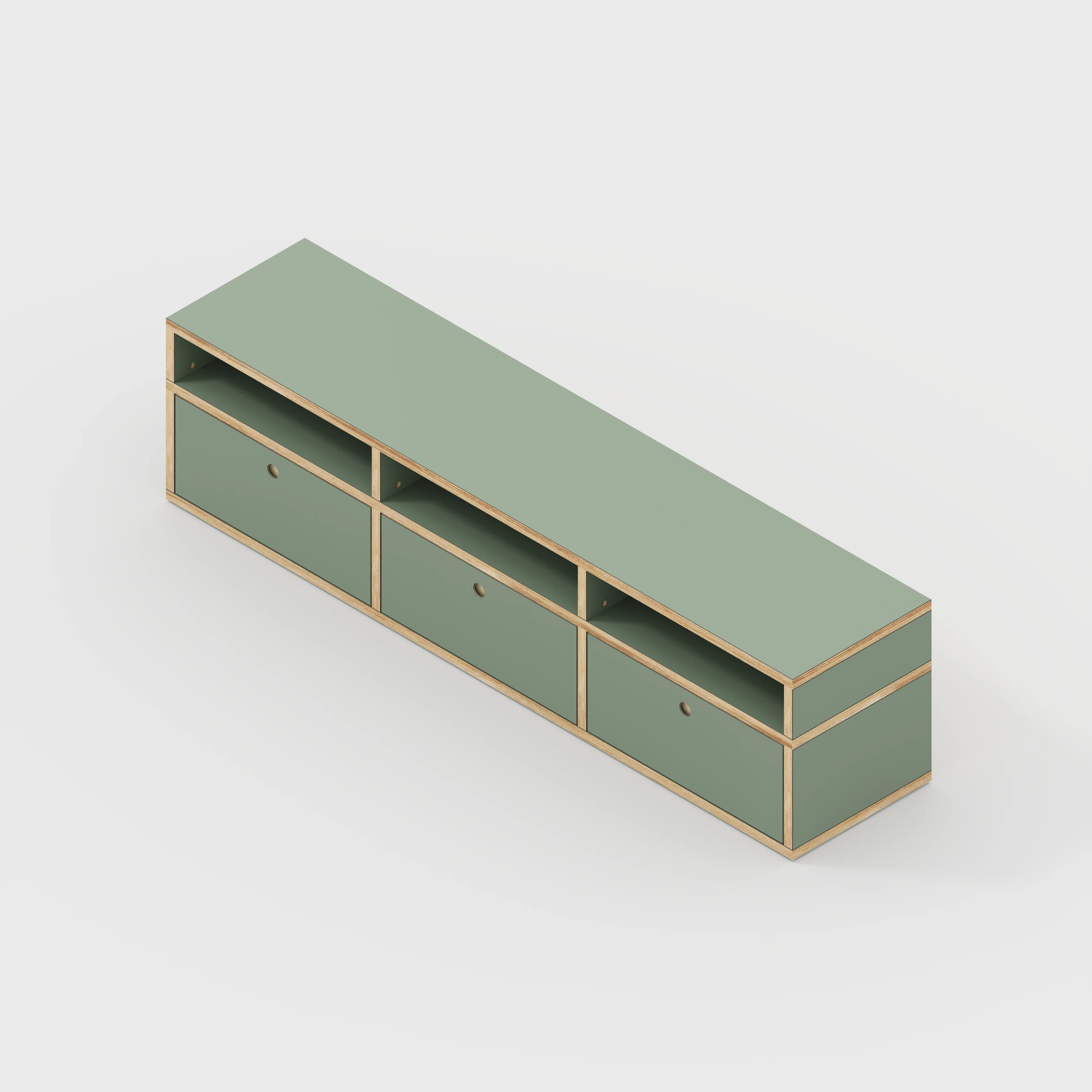 Plywood TV Entertainment Unit - Type 2 - Formica Green Slate - 1800(w) x 400(d) x 450(h) - Image 5