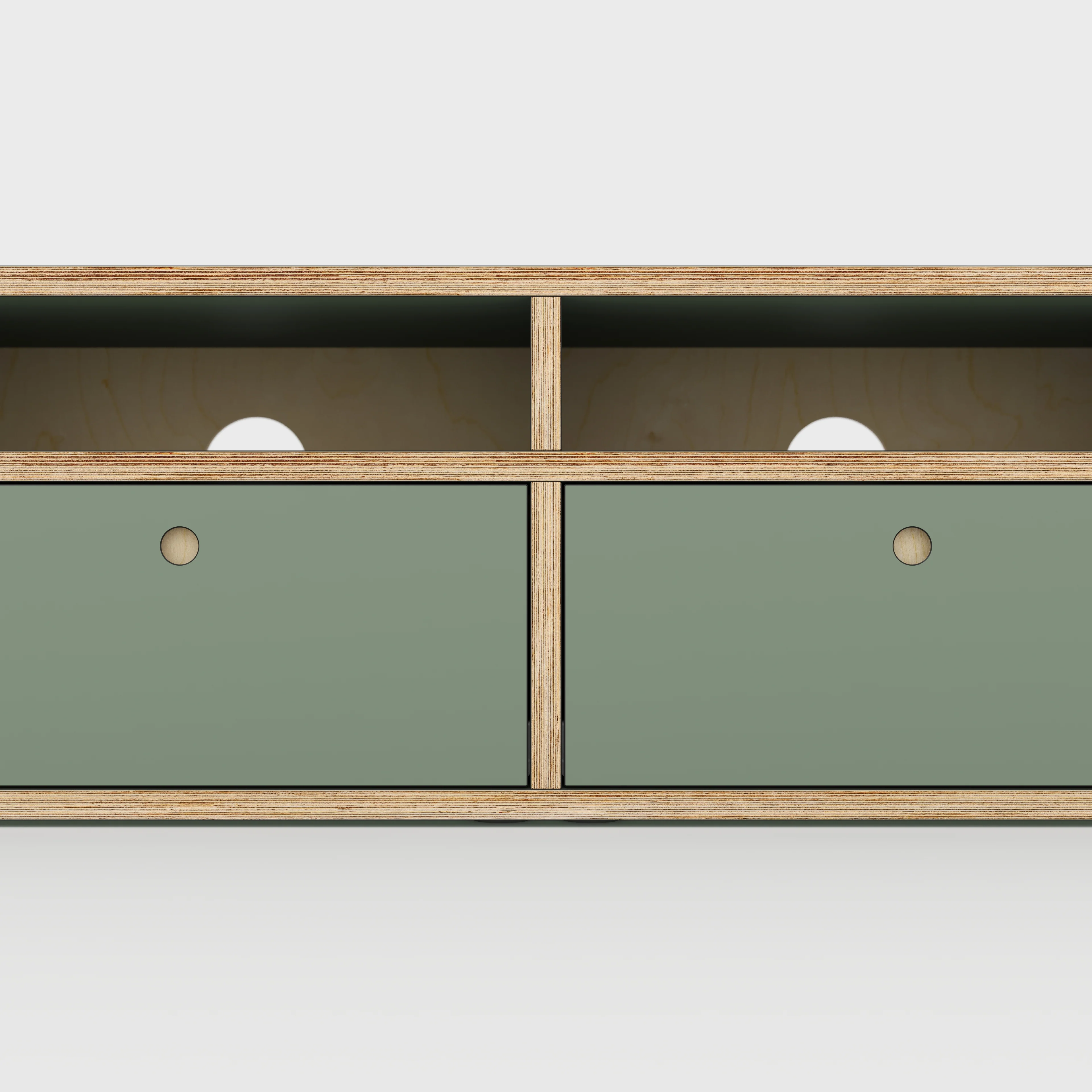 Plywood TV Entertainment Unit - Type 2 - Formica Green Slate - 2400(w) x 400(d) x 450(h) - Image 4