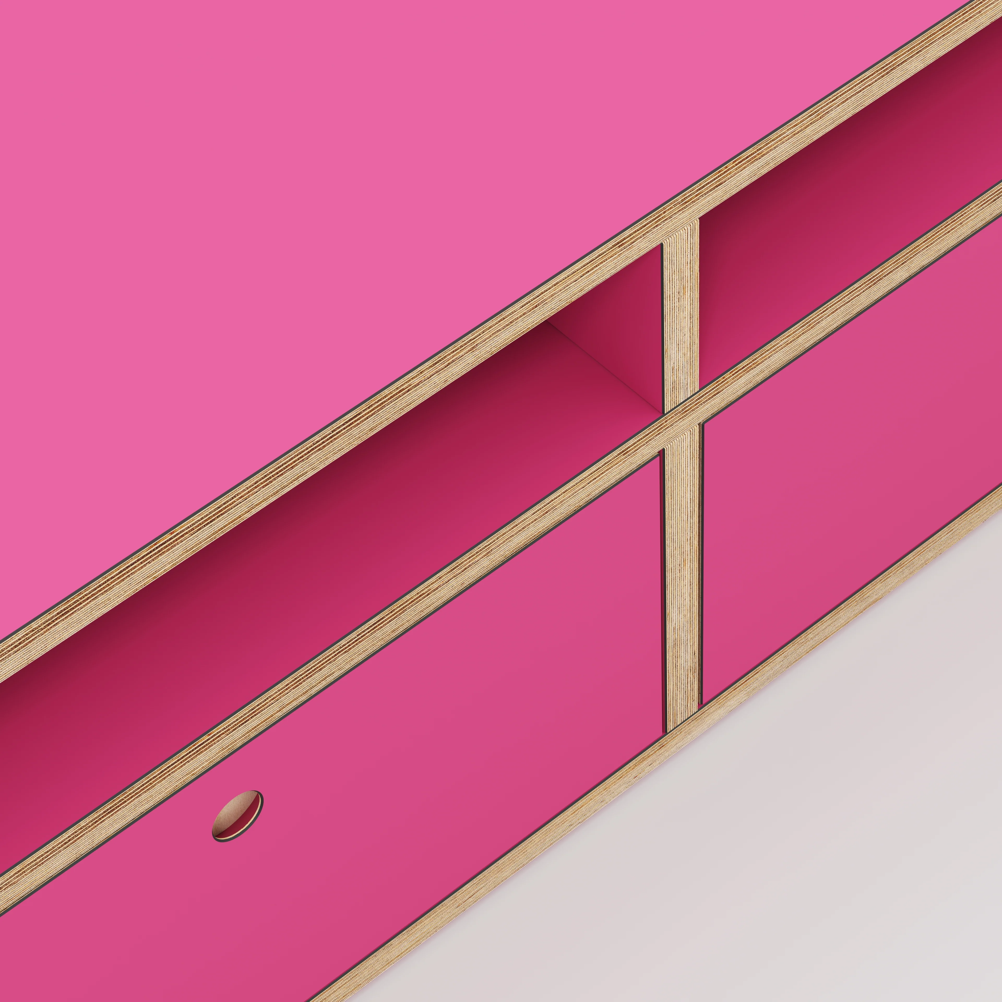 Plywood TV Entertainment Unit - Type 2 - Formica Juicy Pink - 1200(w) x 400(d) x 450(h) - Image 3