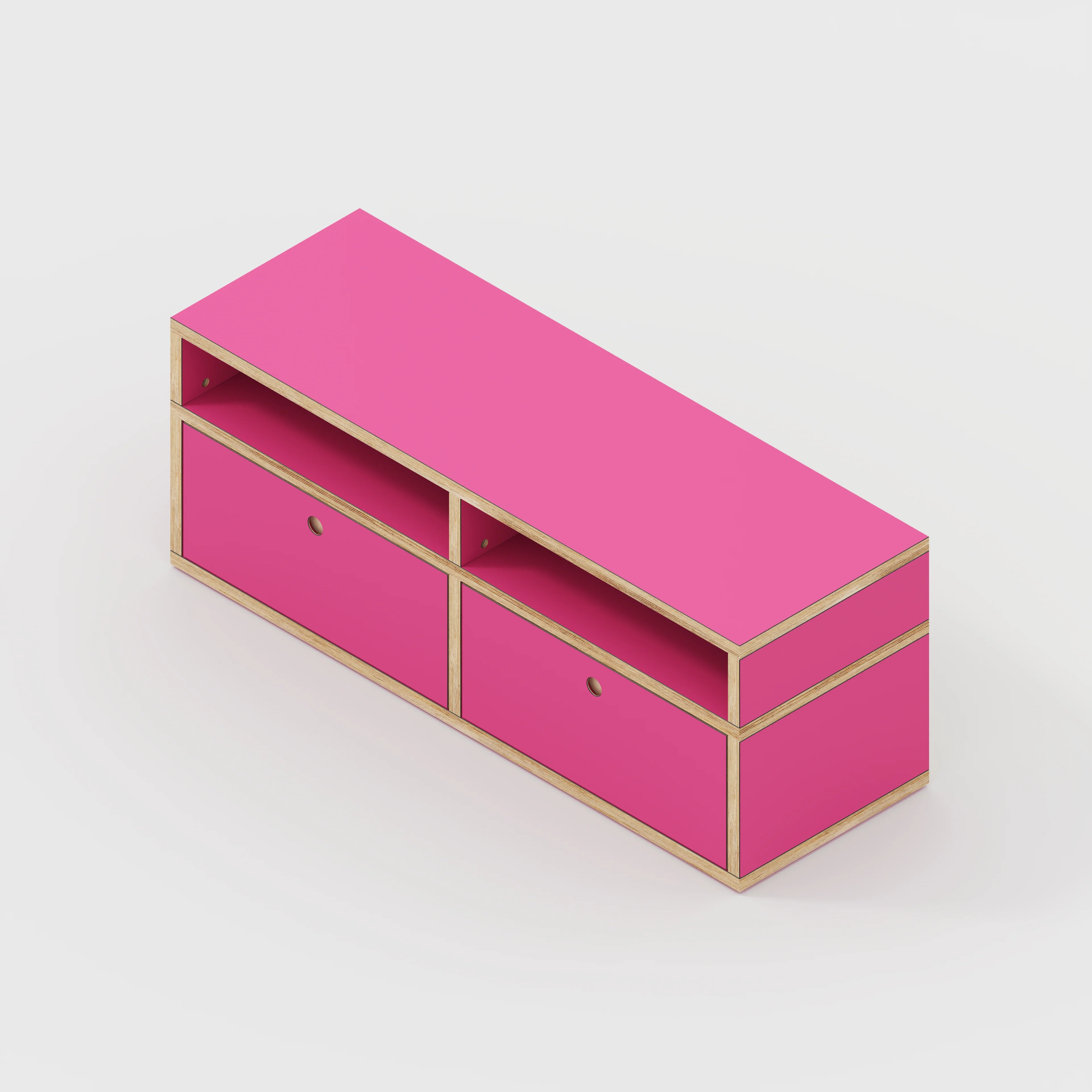 Plywood TV Entertainment Unit - Type 2 - Formica Juicy Pink - 1200(w) x 400(d) x 450(h) - Image 5