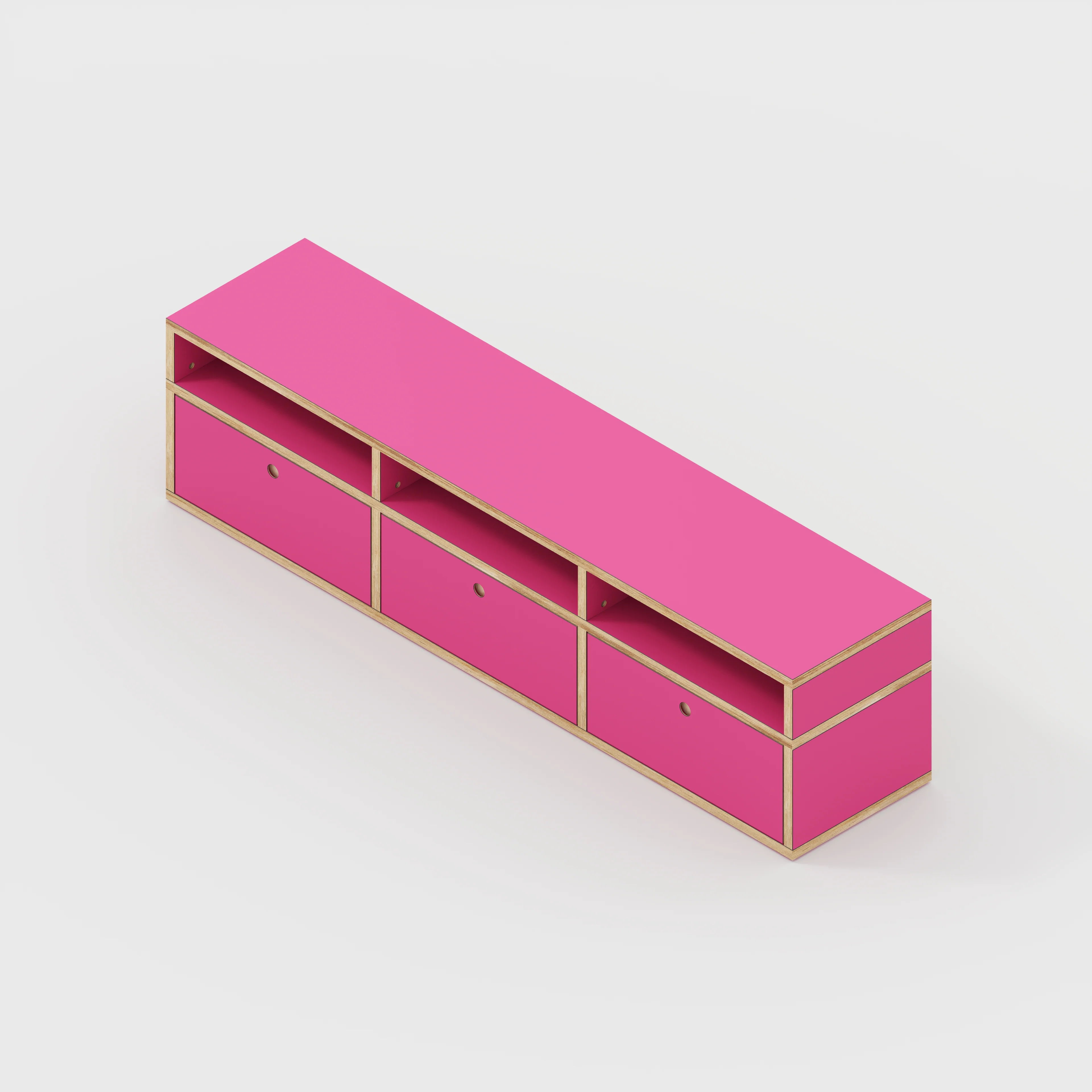 Plywood TV Entertainment Unit - Type 2 - Formica Juicy Pink - 1800(w) x 400(d) x 450(h) - Image 5