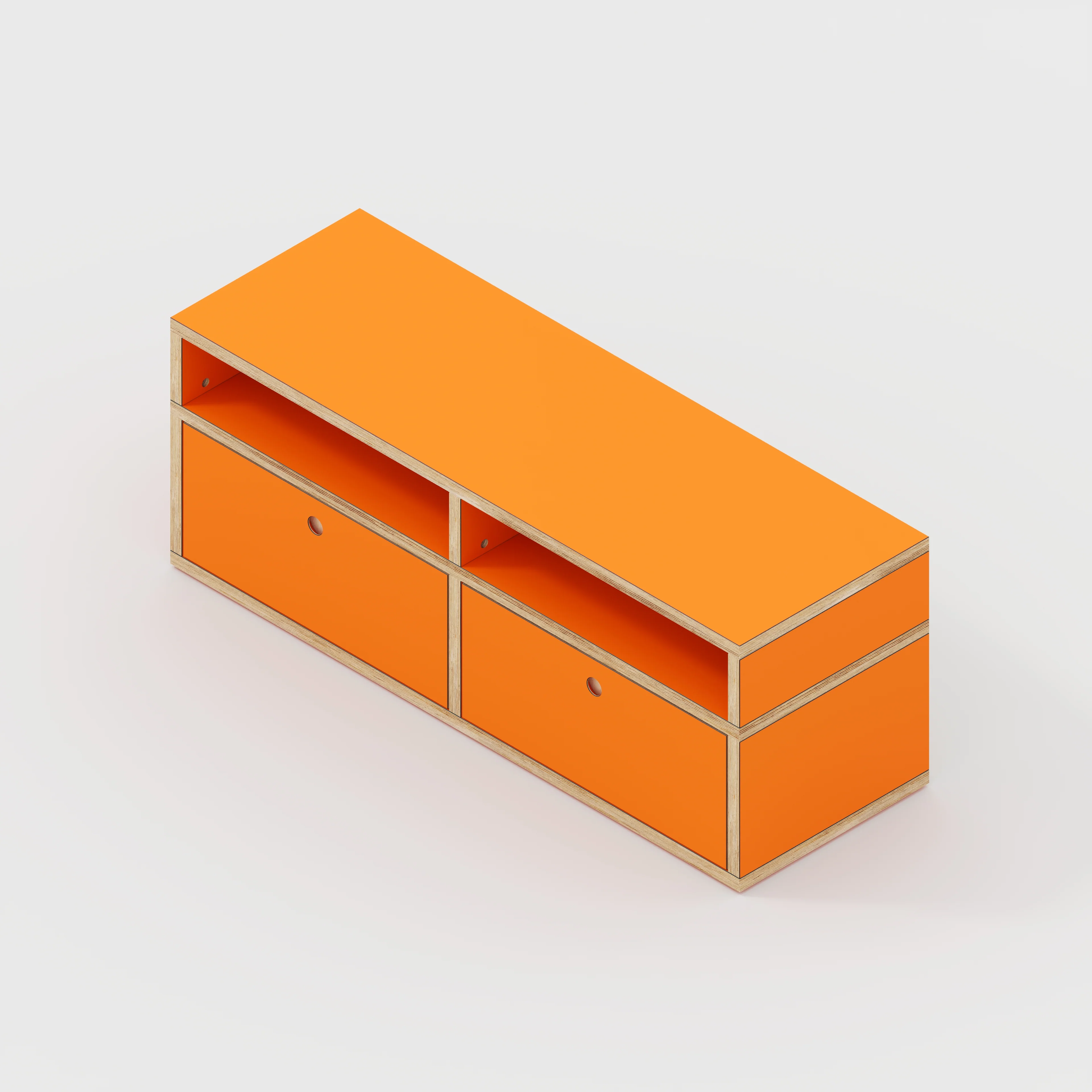 Plywood TV Entertainment Unit - Type 2 - Formica Levante Orange - 1200(w) x 400(d) x 450(h) - Image 5