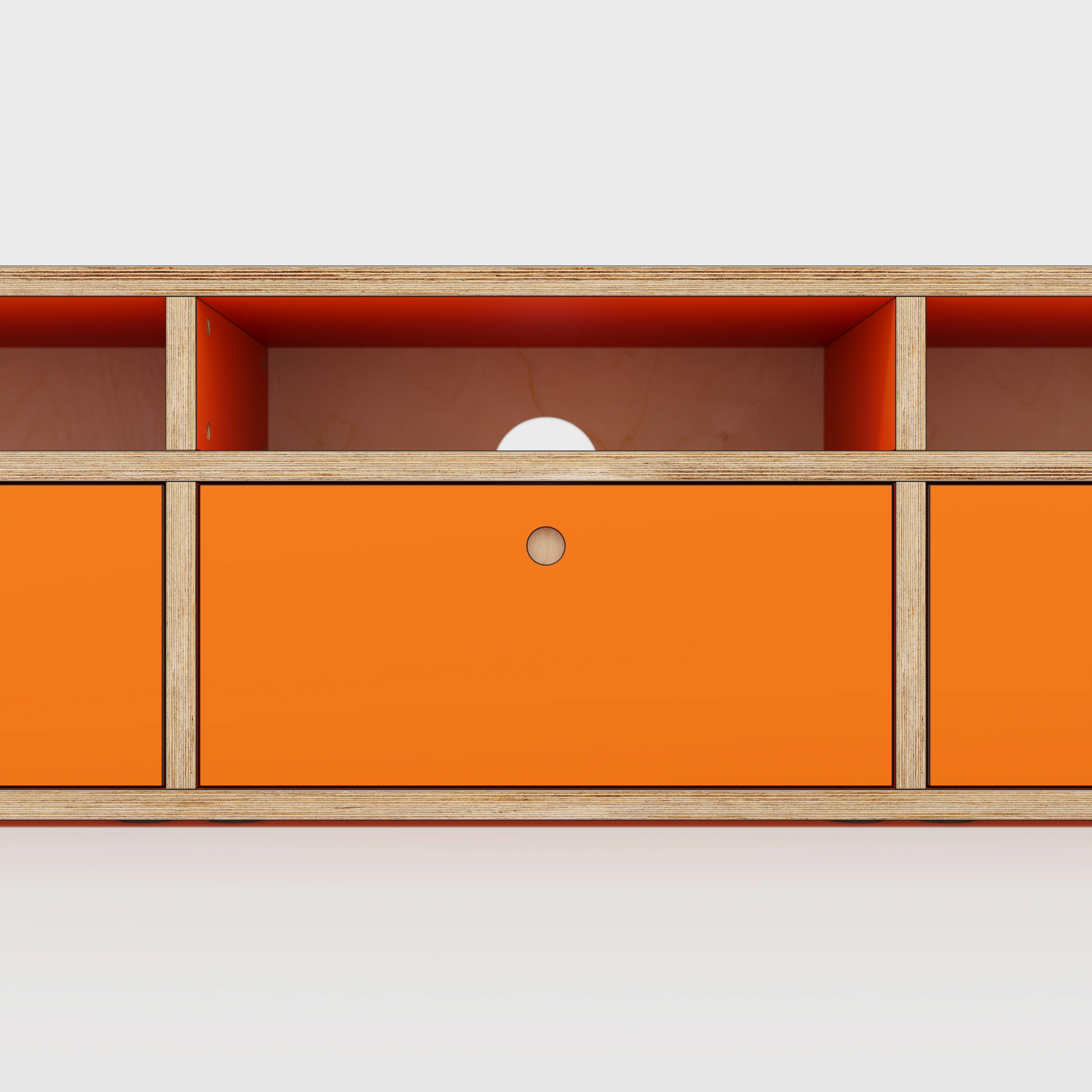 Plywood TV Entertainment Unit - Type 2 - Formica Levante Orange - 1800(w) x 400(d) x 450(h) - Image 4
