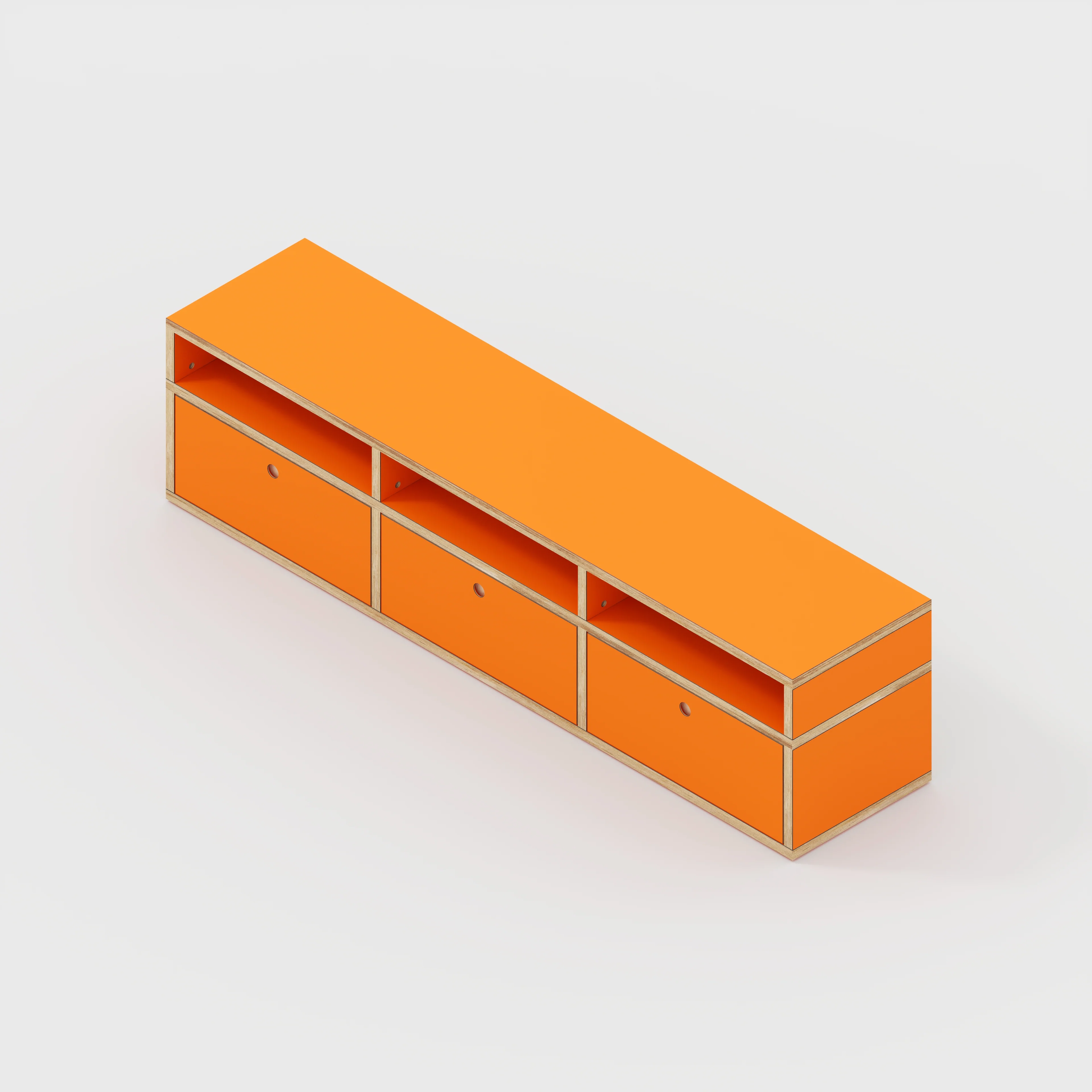 Plywood TV Entertainment Unit - Type 2 - Formica Levante Orange - 1800(w) x 400(d) x 450(h) - Image 5