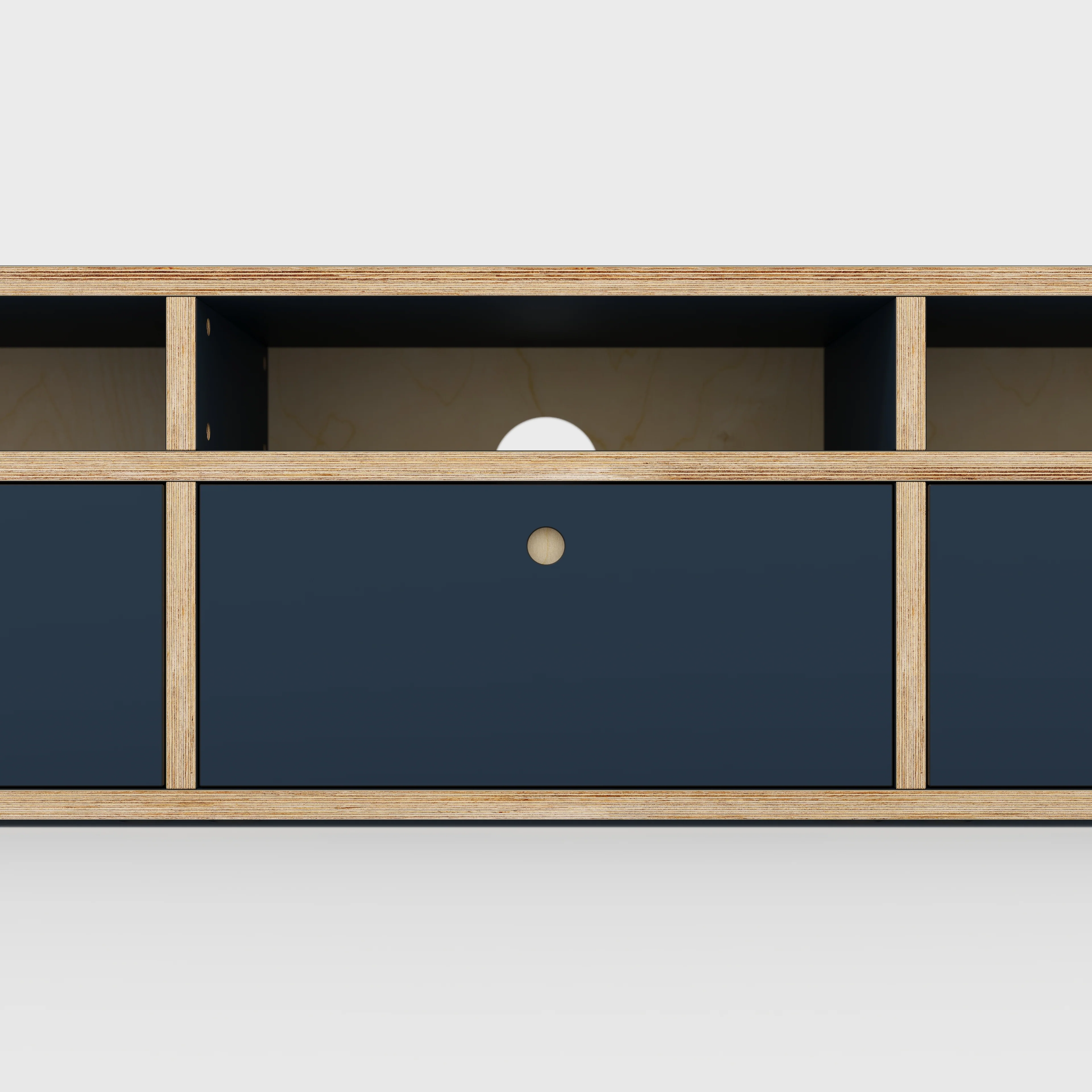 Plywood TV Entertainment Unit - Type 2 - Formica Night Sea Blue - 1800(w) x 400(d) x 450(h) - Image 4