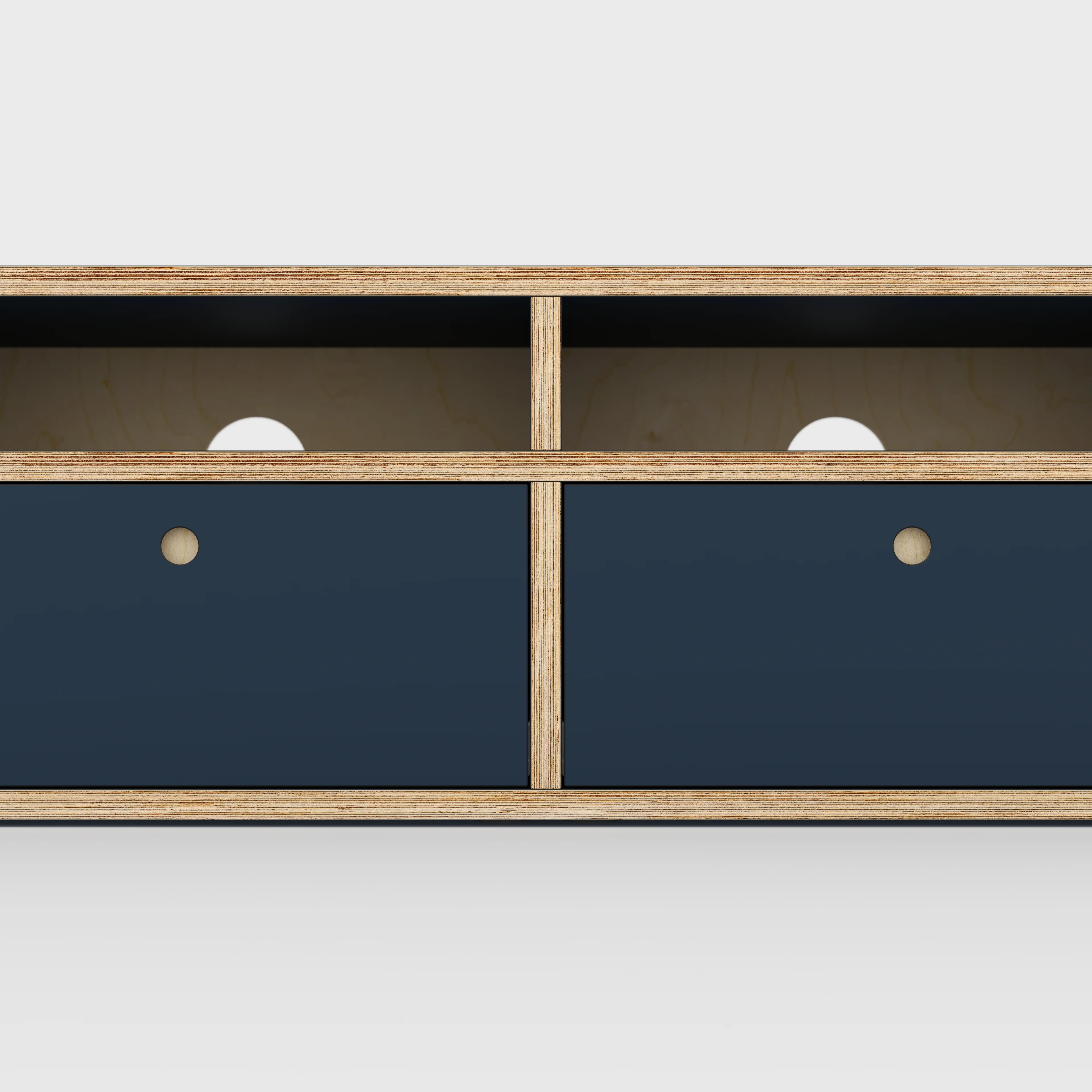 Plywood TV Entertainment Unit - Type 2 - Formica Night Sea Blue - 2400(w) x 400(d) x 450(h) - Image 4