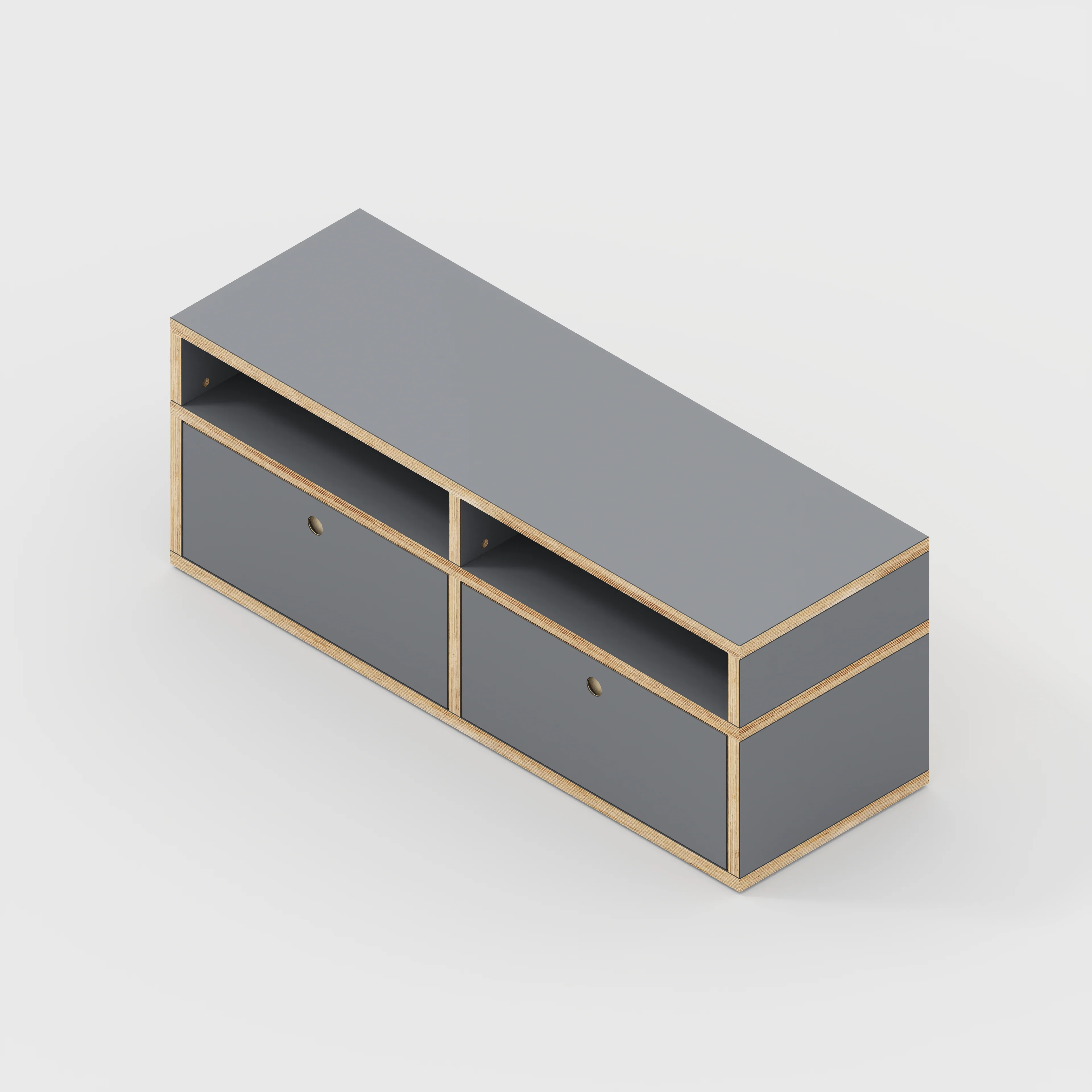 Plywood TV Entertainment Unit - Type 2 - Formica Tornado Grey - 1200(w) x 400(d) x 450(h) - Image 5