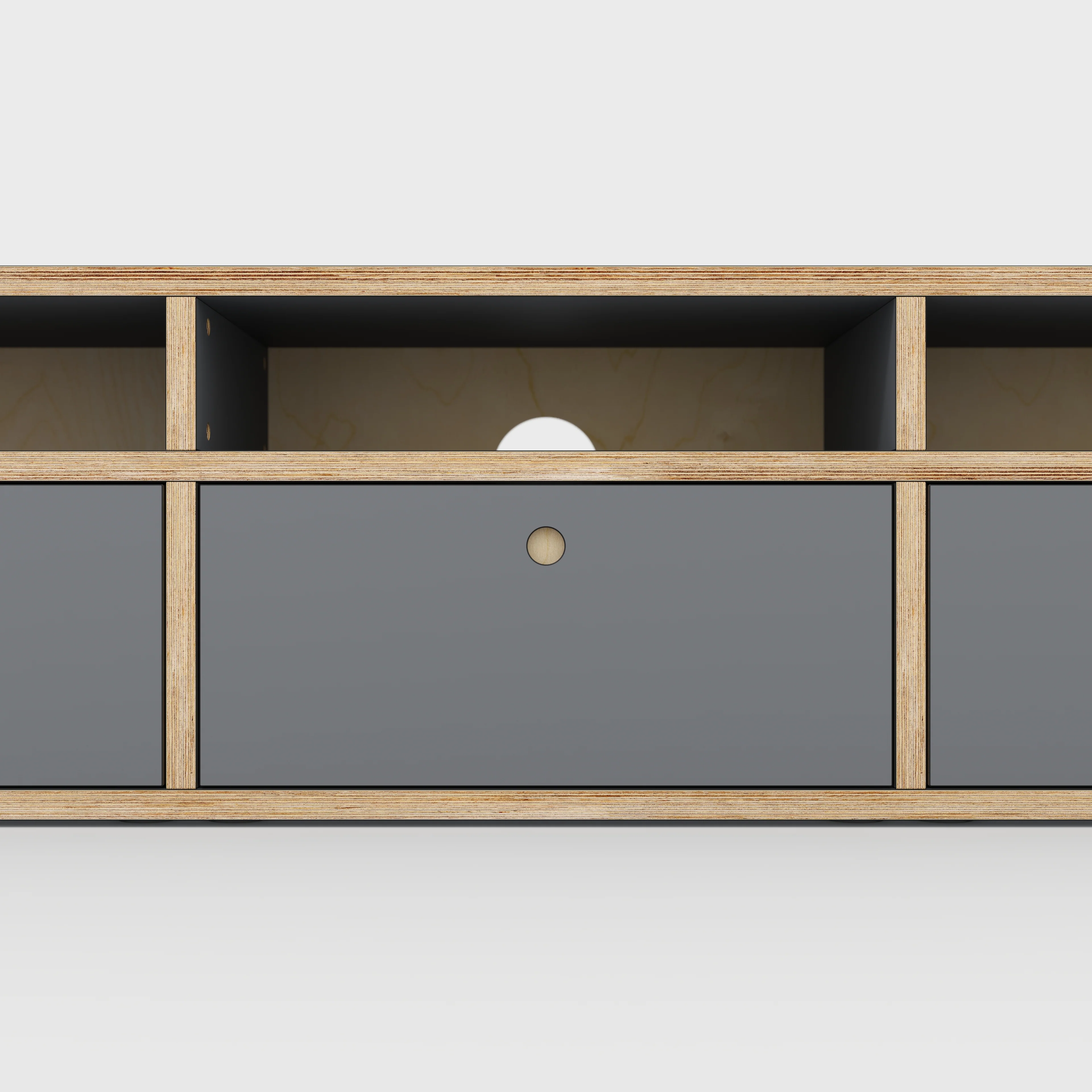 Plywood TV Entertainment Unit - Type 2 - Formica Tornado Grey - 1800(w) x 400(d) x 450(h) - Image 4