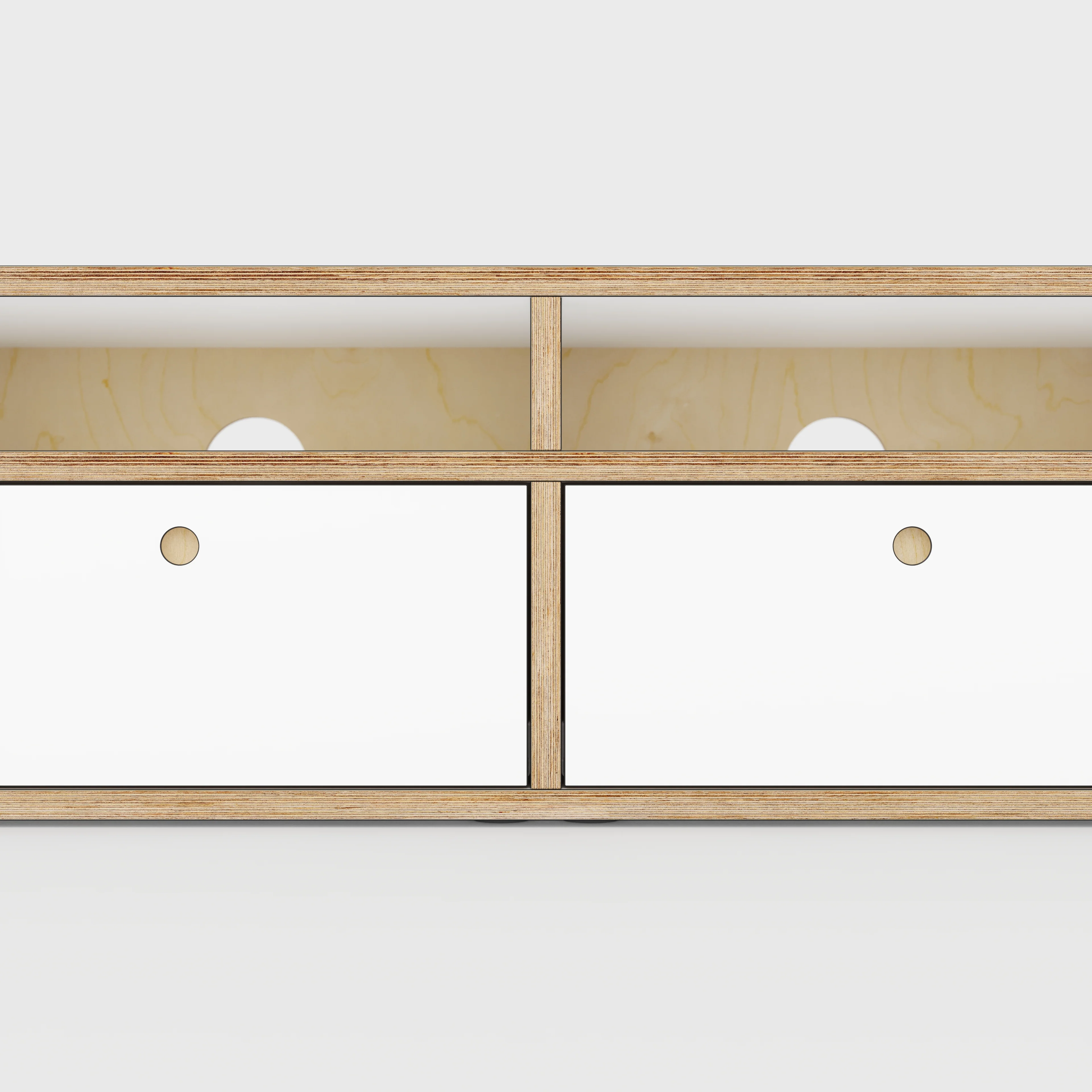 Plywood TV Entertainment Unit - Type 2 - Formica White - 1200(w) x 400(d) x 450(h) - Image 4