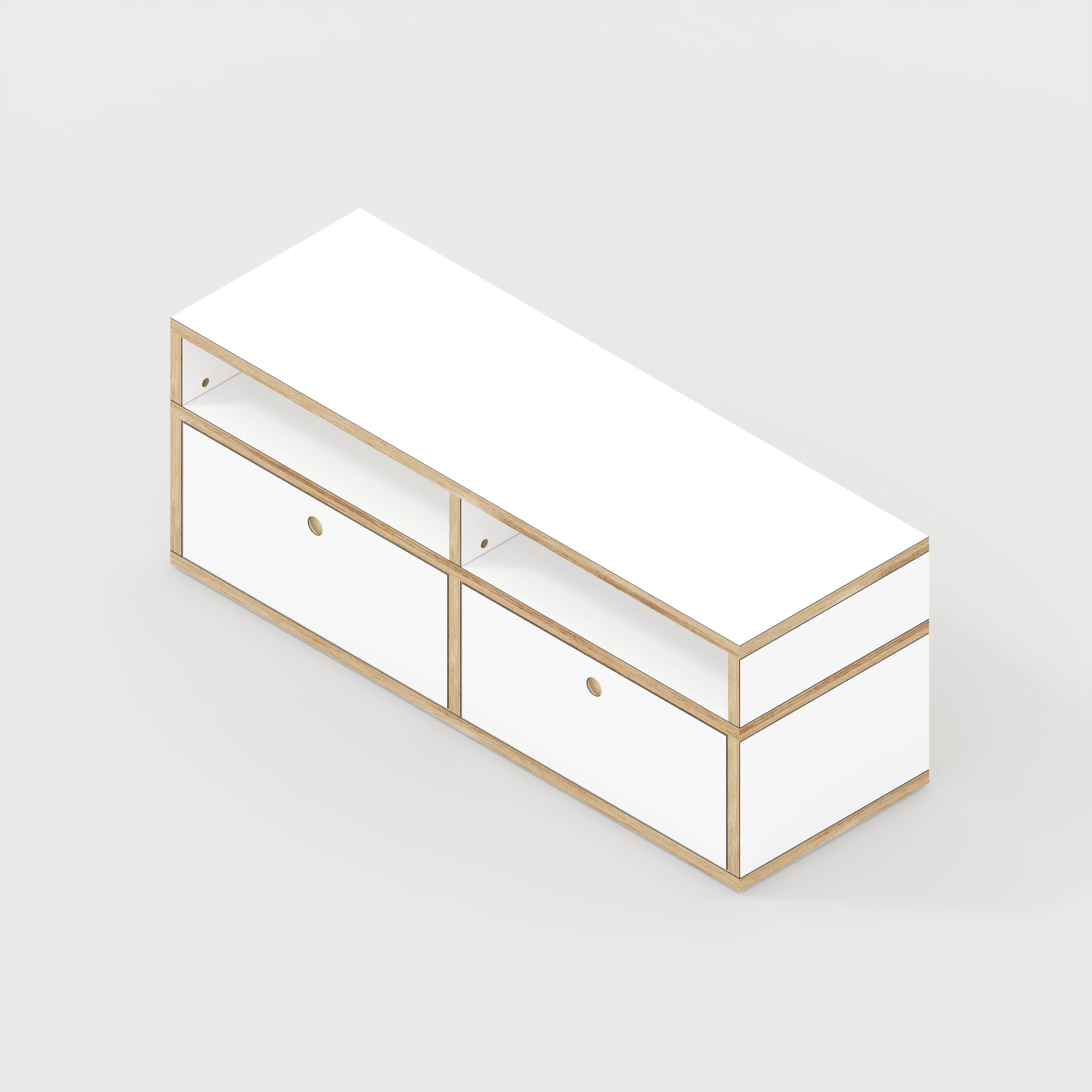 Plywood TV Entertainment Unit - Type 2 - Formica White - 1200(w) x 400(d) x 450(h) - Image 5