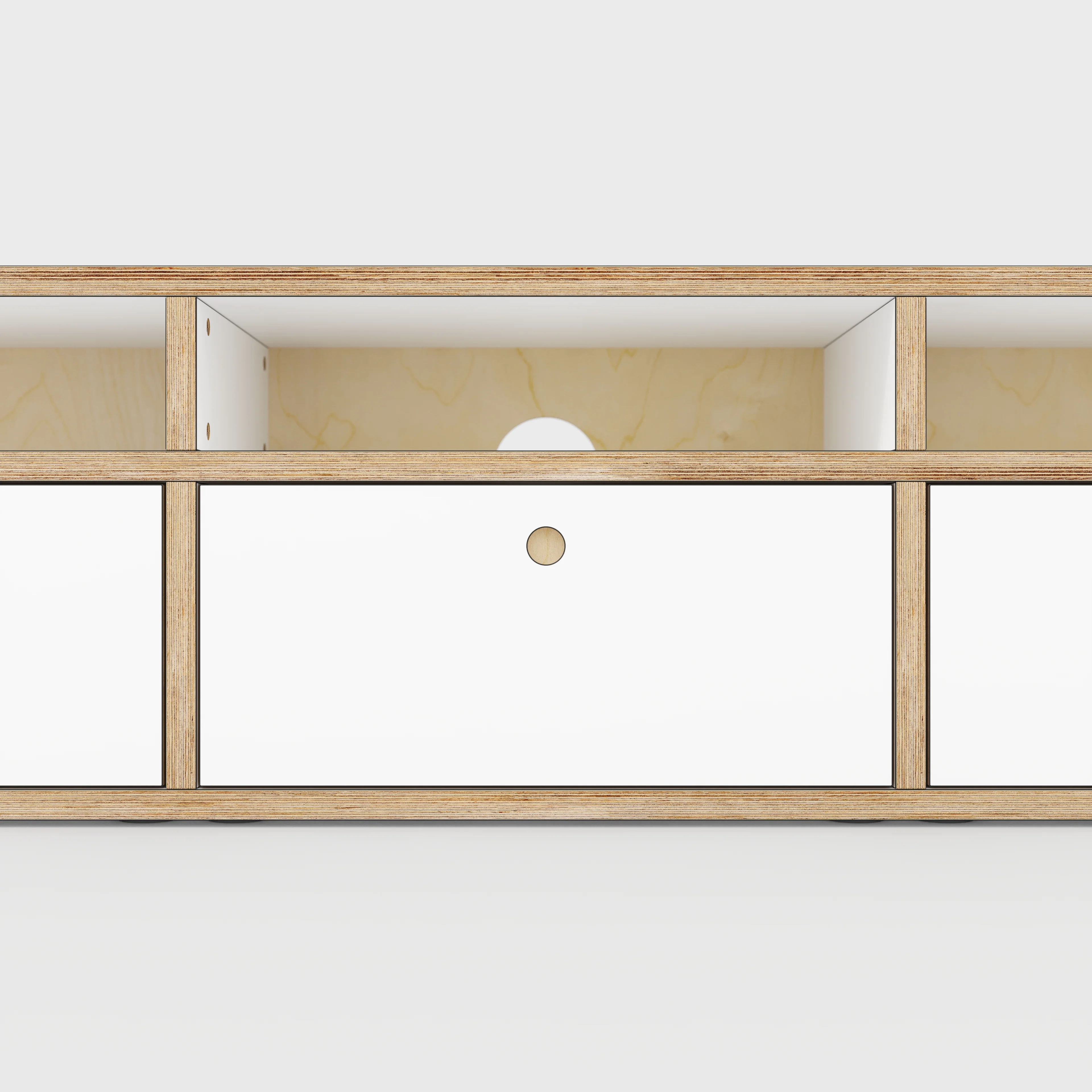 Plywood TV Entertainment Unit - Type 2 - Formica White - 1800(w) x 400(d) x 450(h) - Image 4
