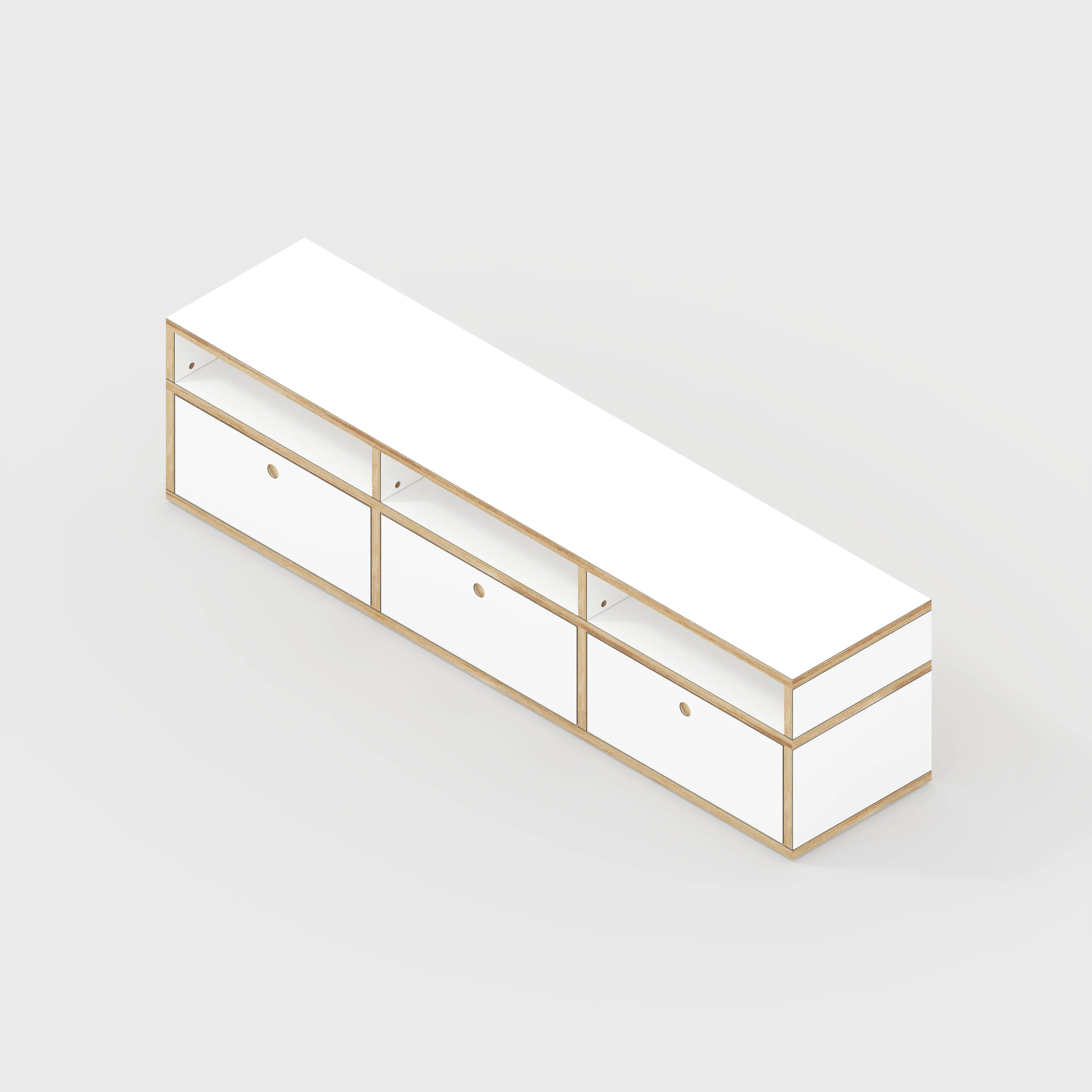 Plywood TV Entertainment Unit - Type 2 - Formica White - 1800(w) x 400(d) x 450(h) - Image 5