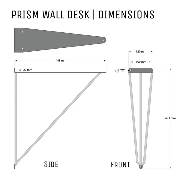 Wall Desk Brackets - Prism - Image 3