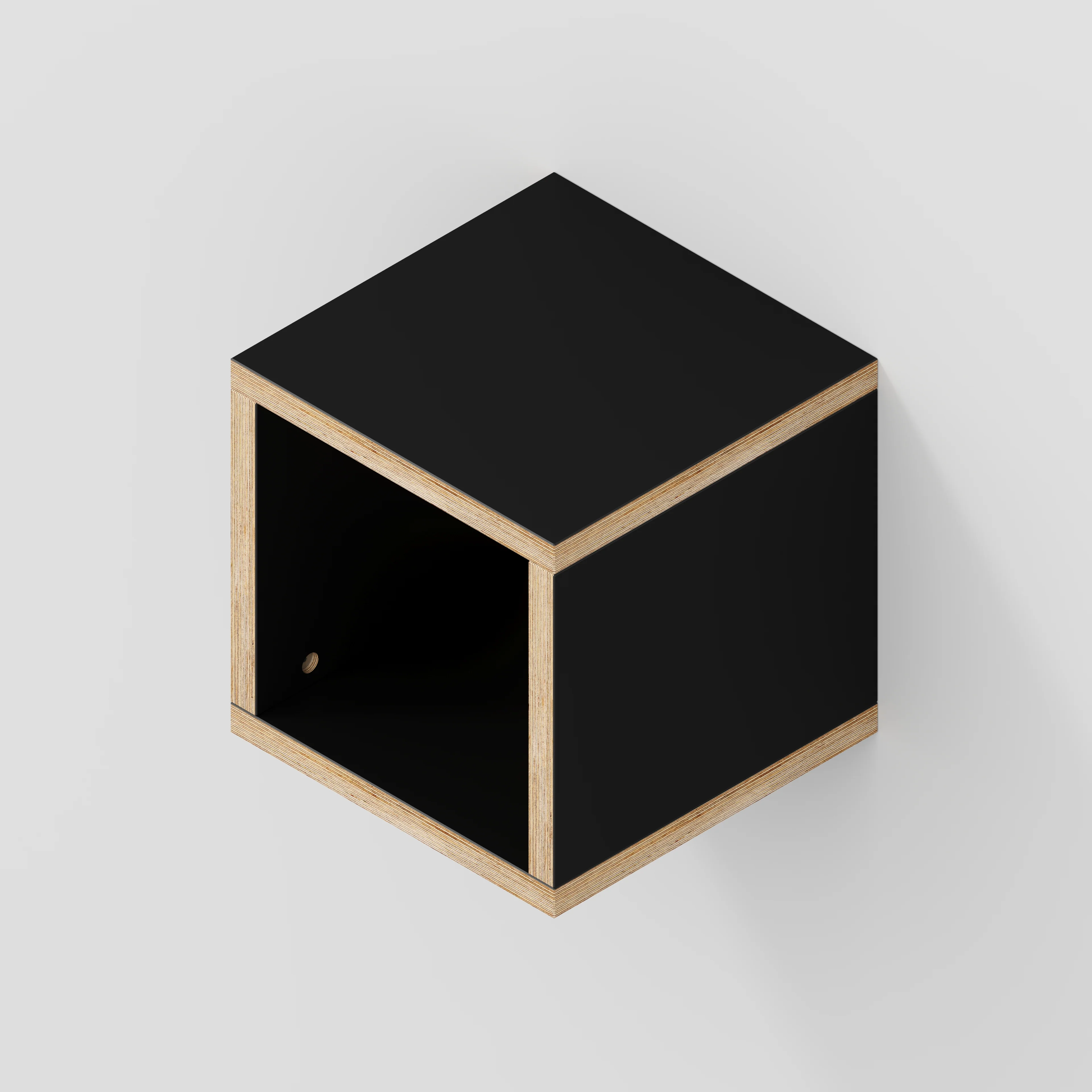 Plywood Wall Hung Box Storage - Formica Diamond Black - 300(w) x 300(d) x 300(h) - Image 3
