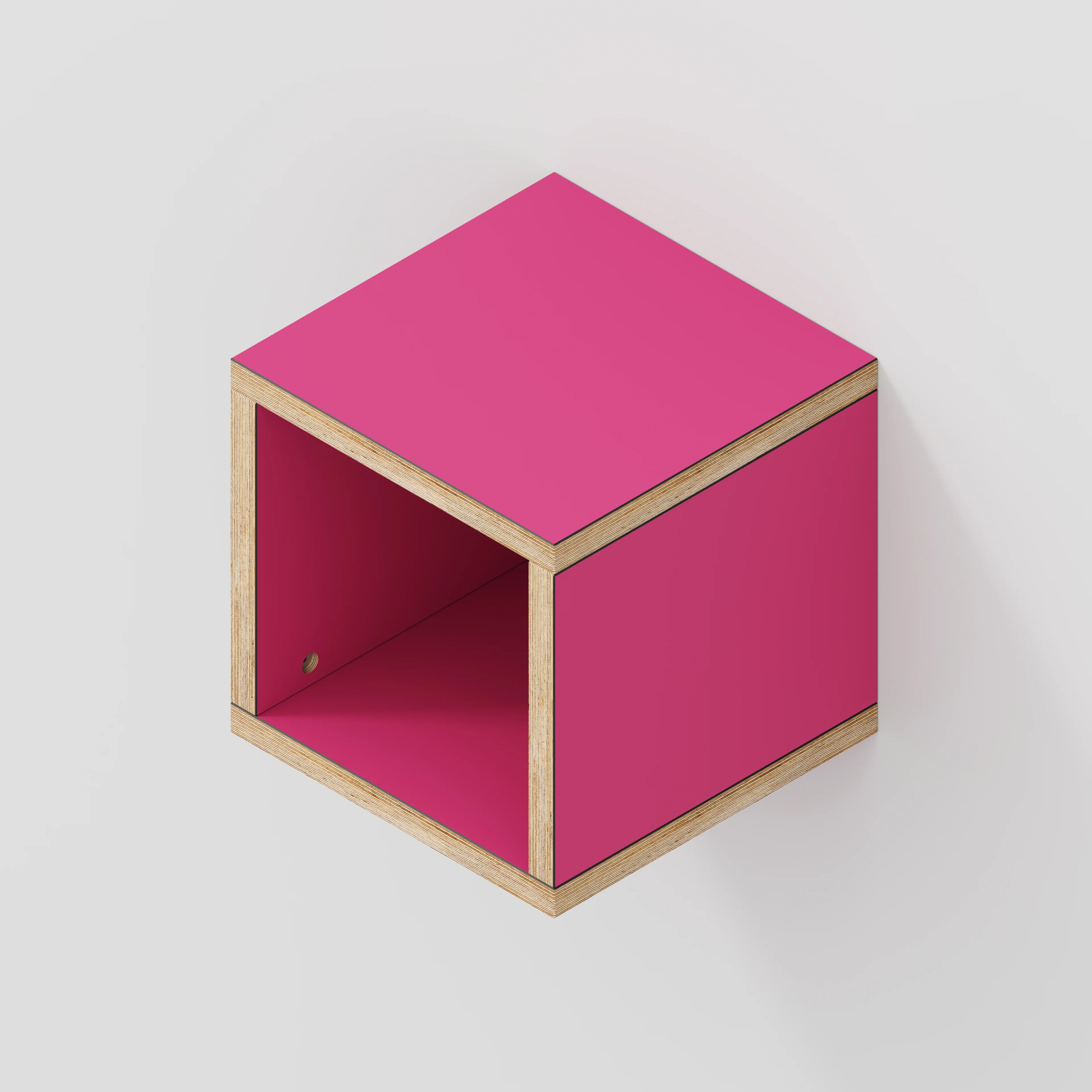 Plywood Wall Hung Box Storage - Formica Juicy Pink - 300(w) x 300(d) x 300(h) - Image 3