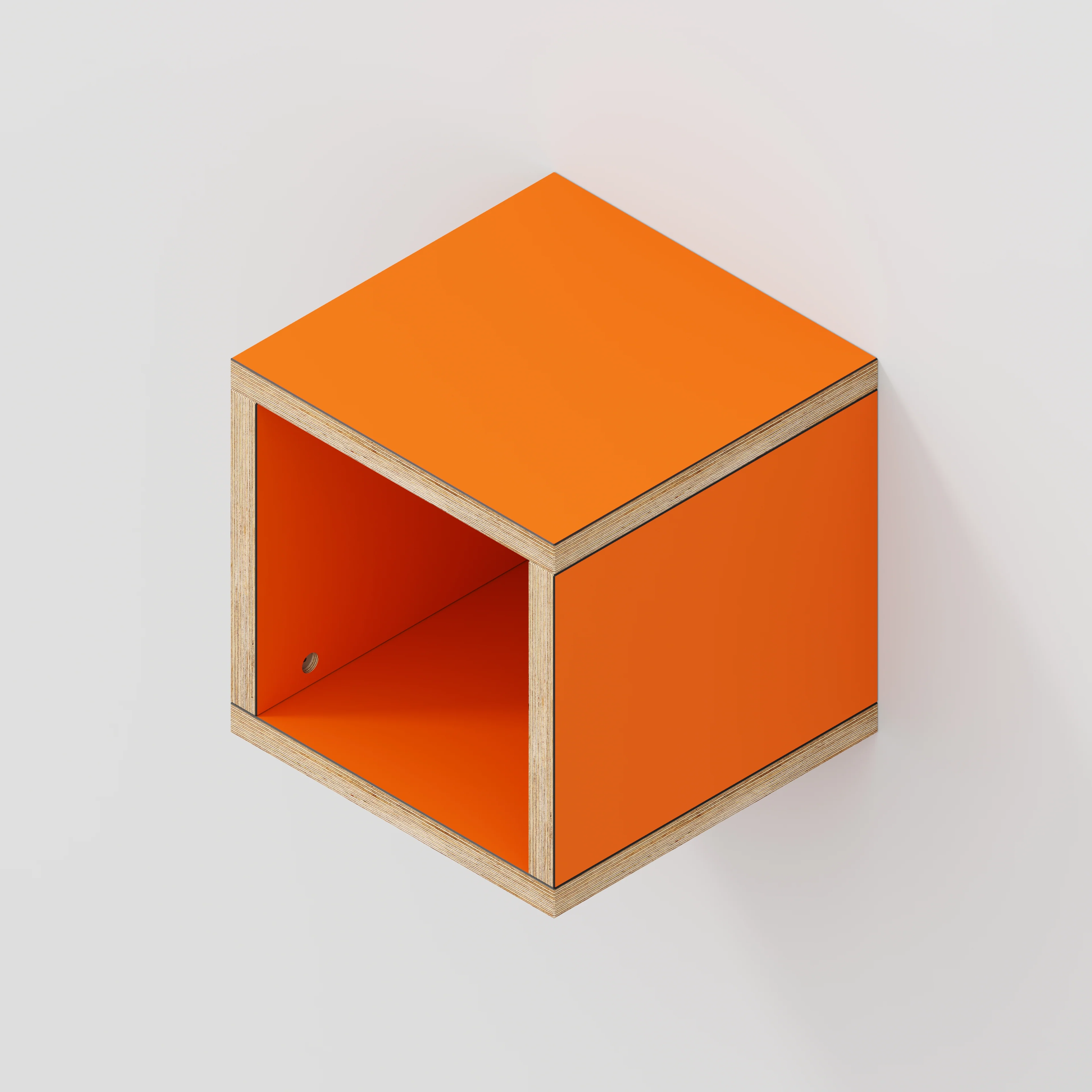 Plywood Wall Hung Box Storage - Formica Levante Orange - 300(w) x 300(d) x 300(h) - Image 3