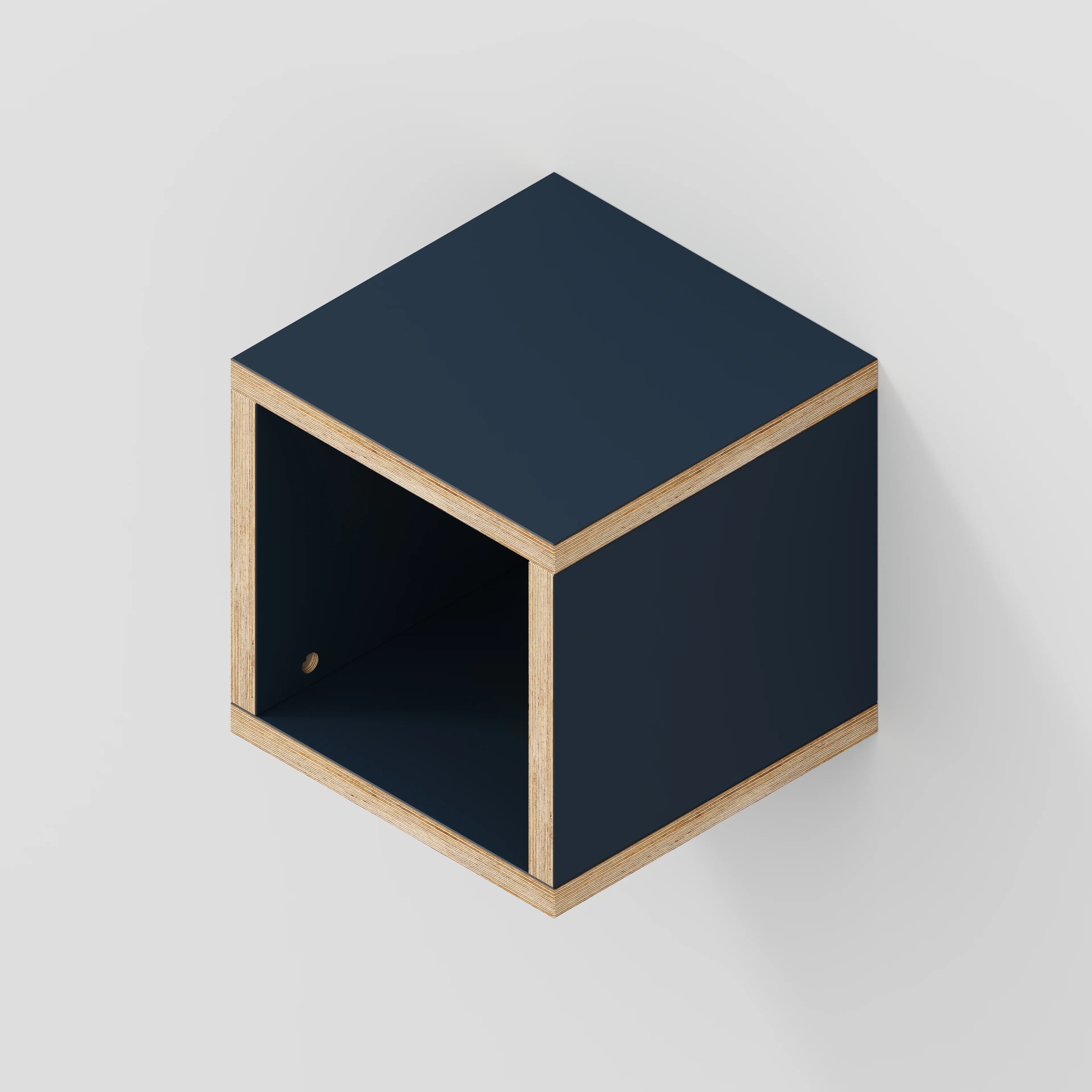 Plywood Wall Hung Box Storage - Formica Night Sea Blue - 300(w) x 300(d) x 300(h) - Image 3