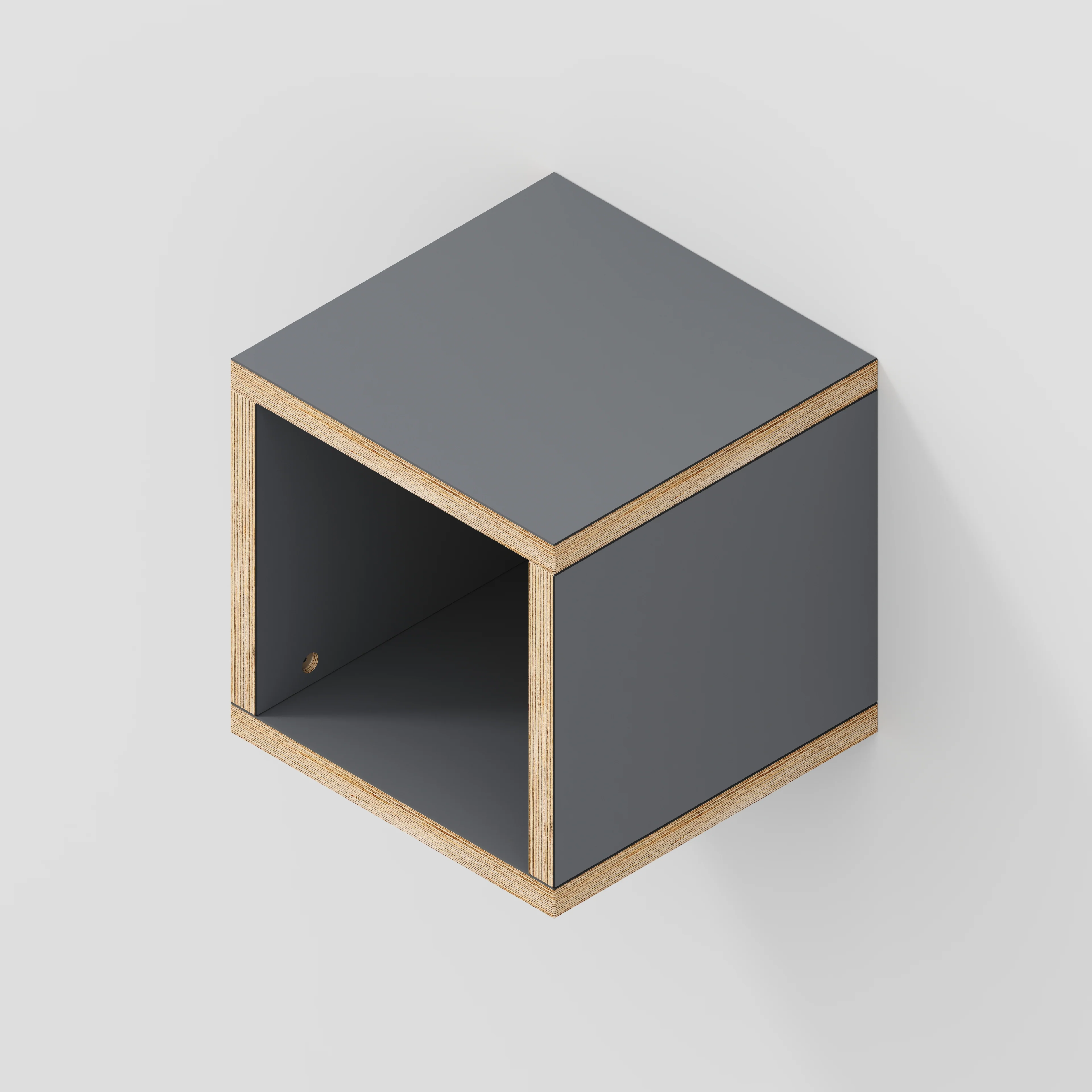 Plywood Wall Hung Box Storage - Formica Tornado Grey - 300(w) x 300(d) x 300(h) - Image 3