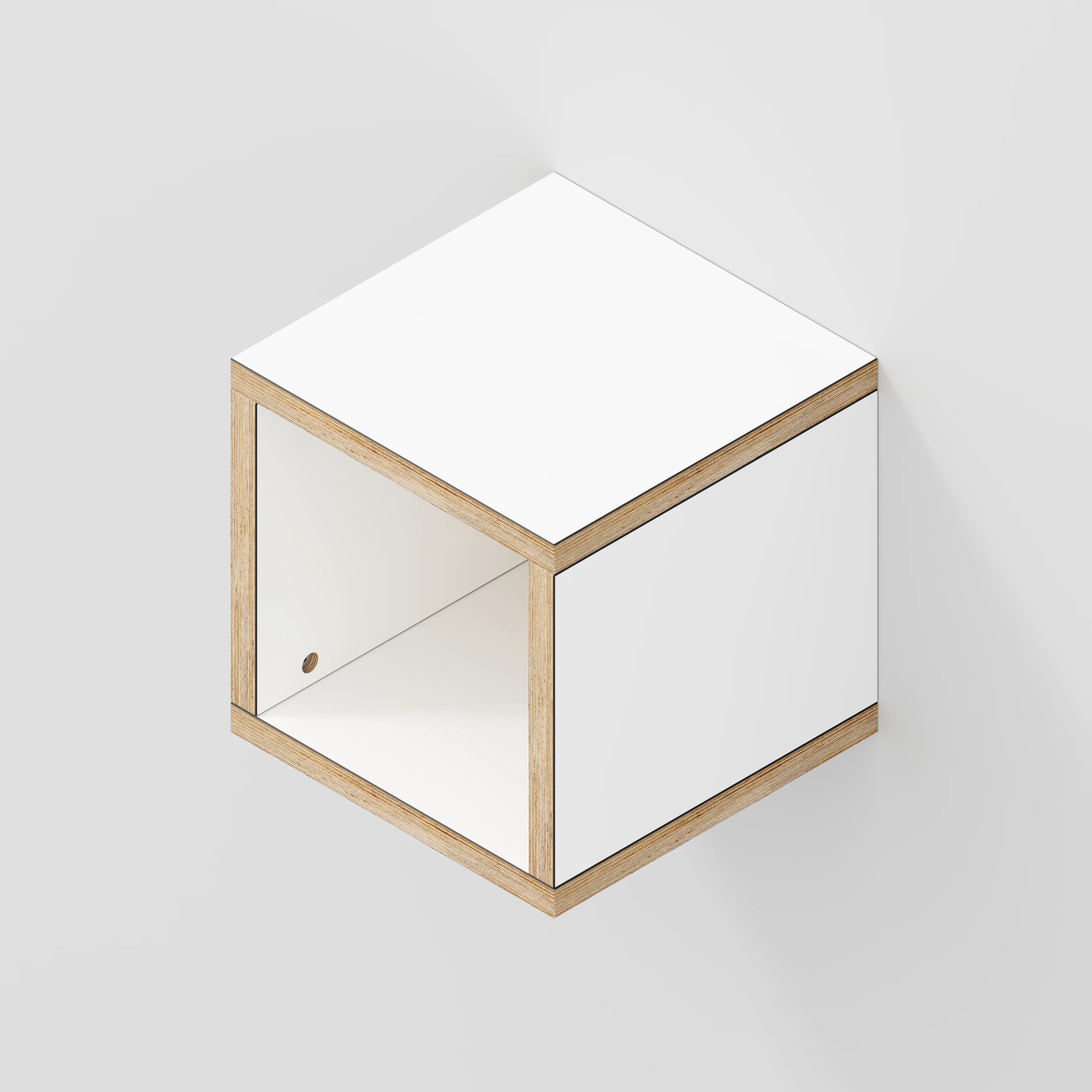 Plywood Wall Hung Box Storage - Formica White - 300(w) x 300(d) x 300(h) - Image 3