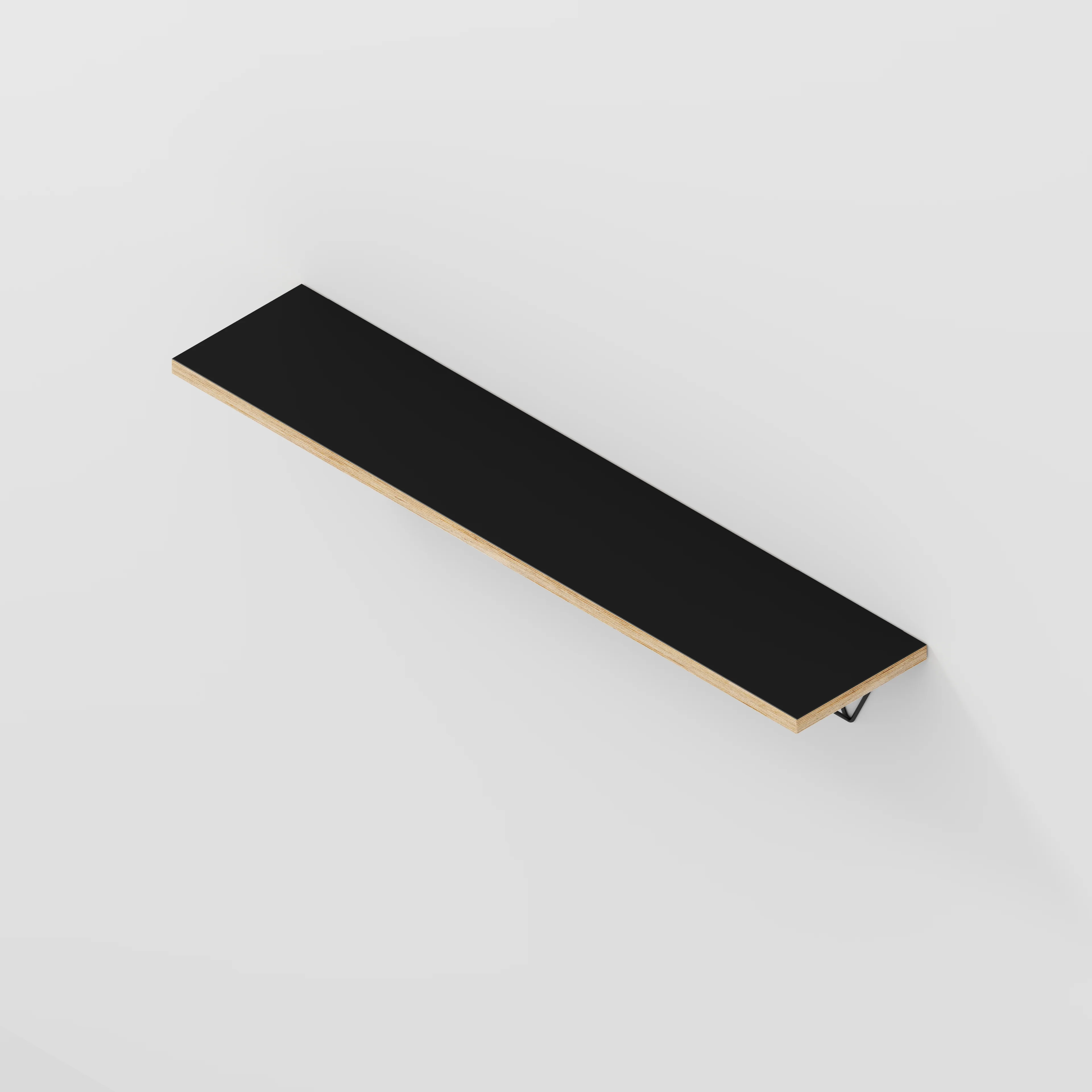 Plywood Wall Shelf with Prism Brackets - Formica Diamond Black - 1200(w) x 250(d) - Image 4