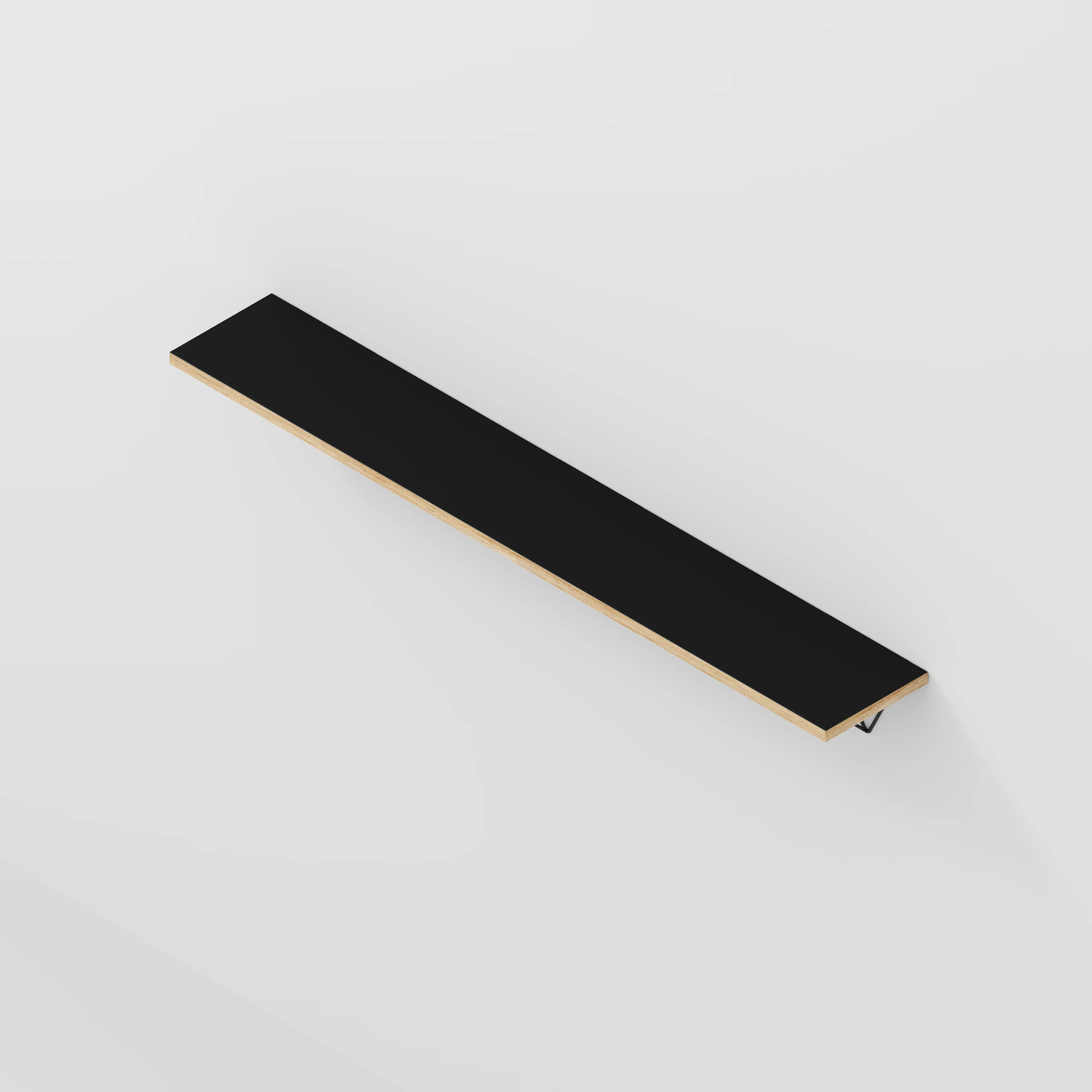 Plywood Wall Shelf with Prism Brackets - Formica Diamond Black - 1600(w) x 250(d) - Image 4