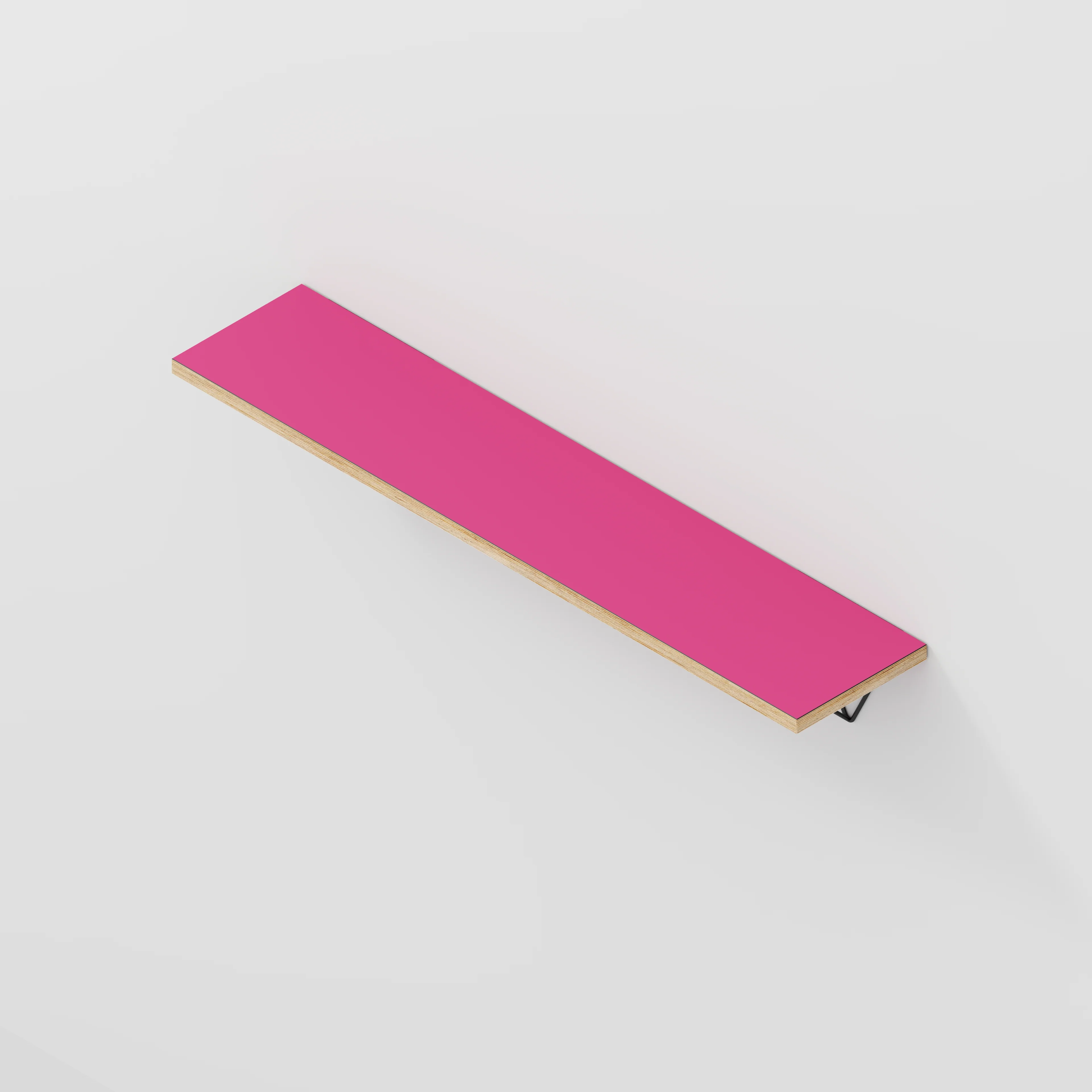 Plywood Wall Shelf with Prism Brackets - Formica Juicy Pink - 1200(w) x 250(d) - Image 4