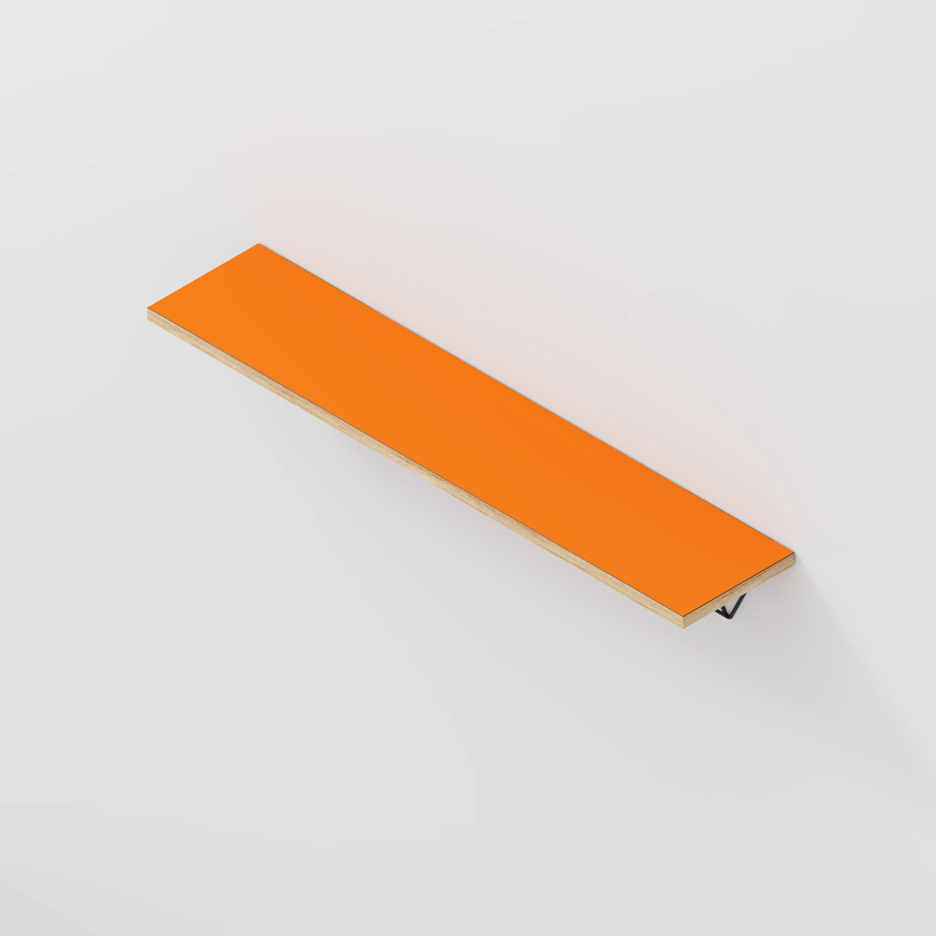 Plywood Wall Shelf with Prism Brackets - Formica Levante Orange - 1200(w) x 250(d) - Image 4