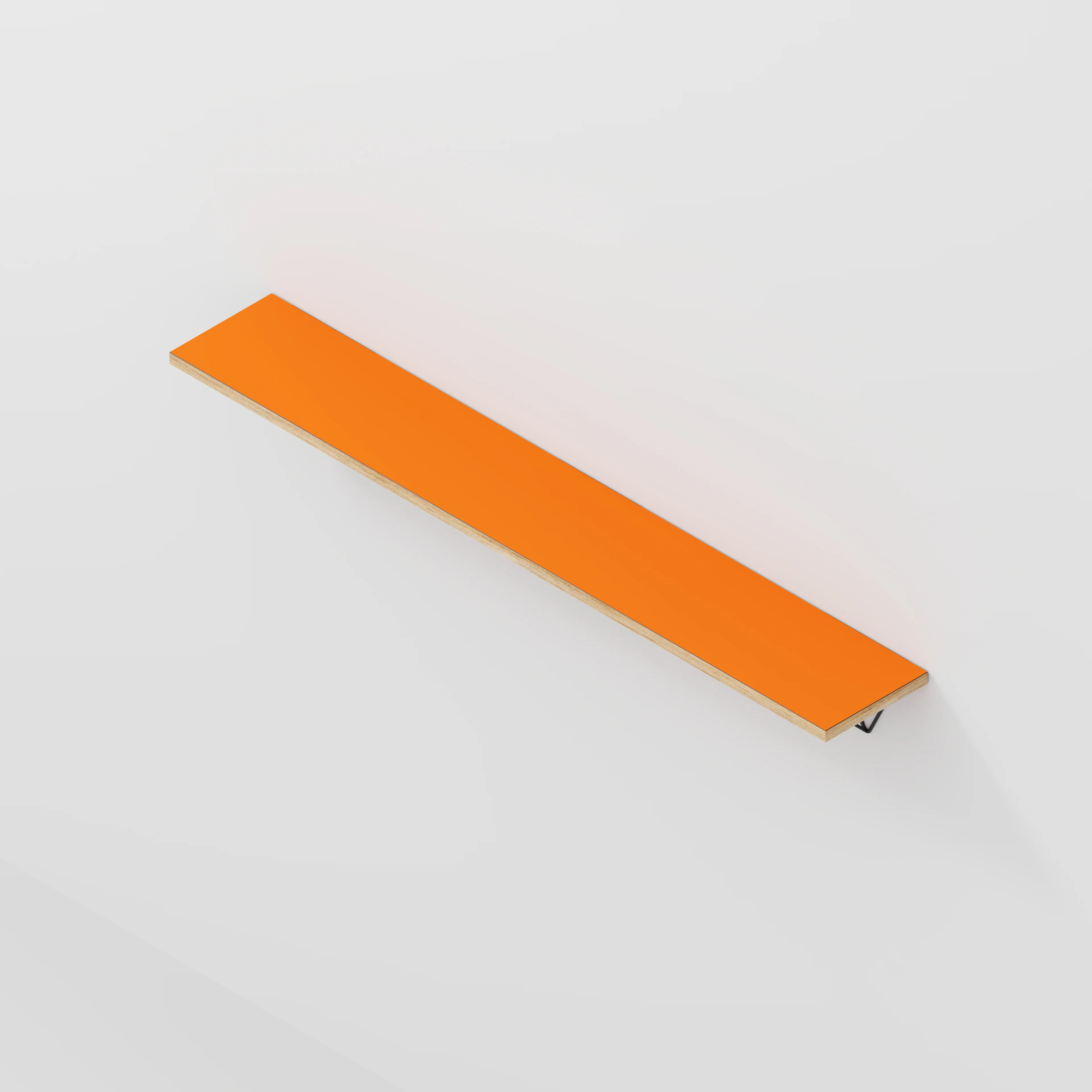 Plywood Wall Shelf with Prism Brackets - Formica Levante Orange - 1600(w) x 250(d) - Image 4