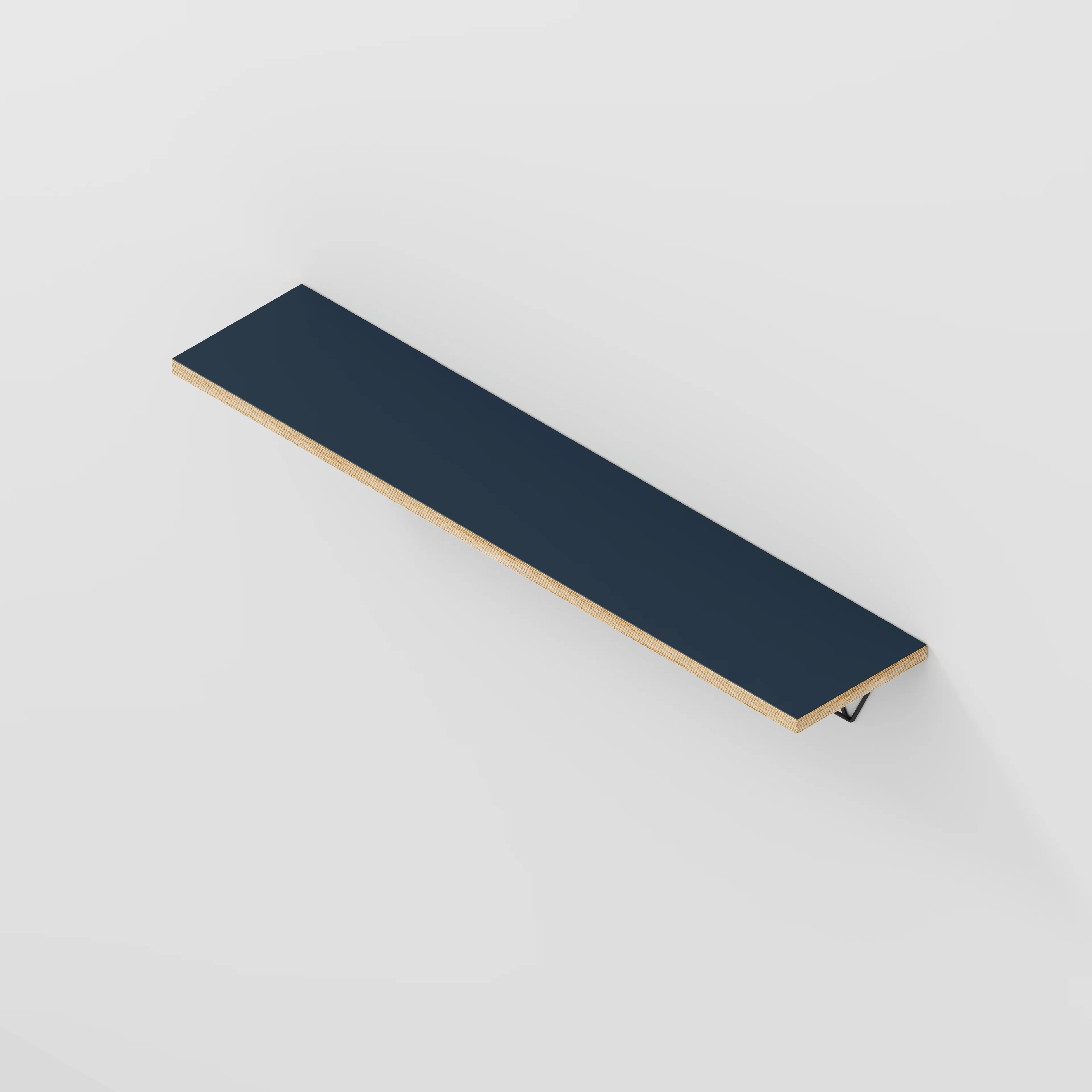 Plywood Wall Shelf with Prism Brackets - Formica Night Sea Blue - 1200(w) x 250(d) - Image 4