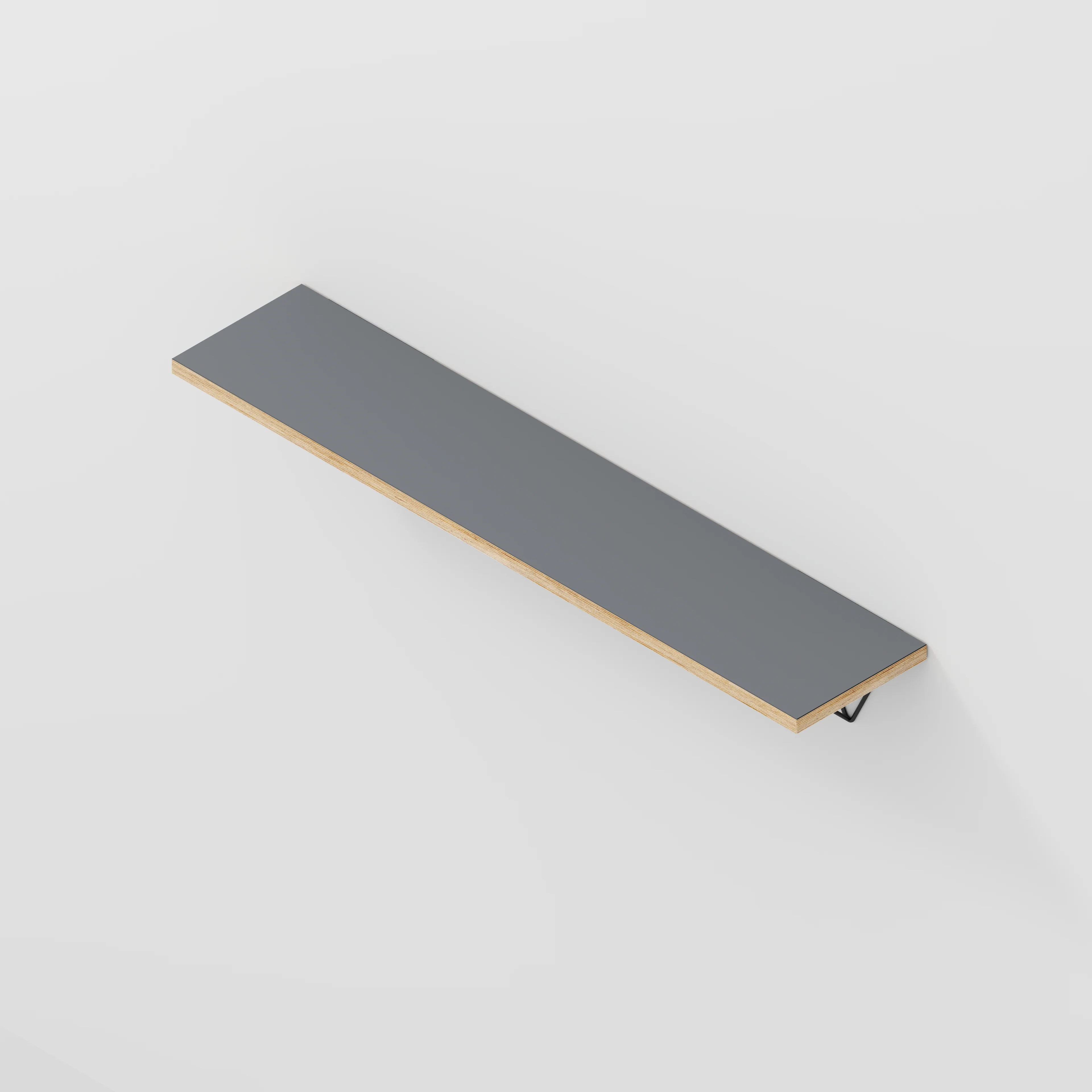 Plywood Wall Shelf with Prism Brackets - Formica Tornado Grey - 1200(w) x 250(d) - Image 4