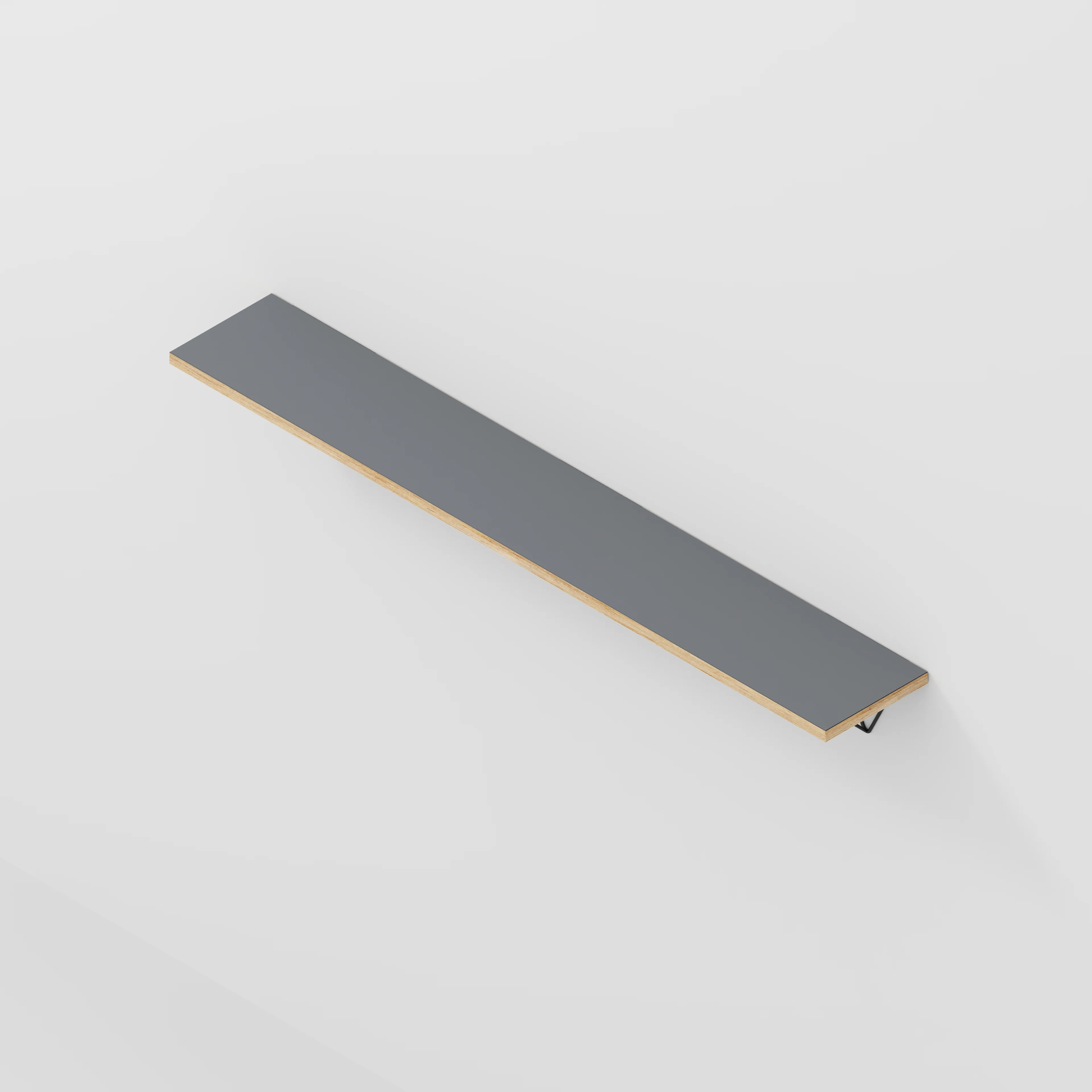 Plywood Wall Shelf with Prism Brackets - Formica Tornado Grey - 1600(w) x 250(d) - Image 4
